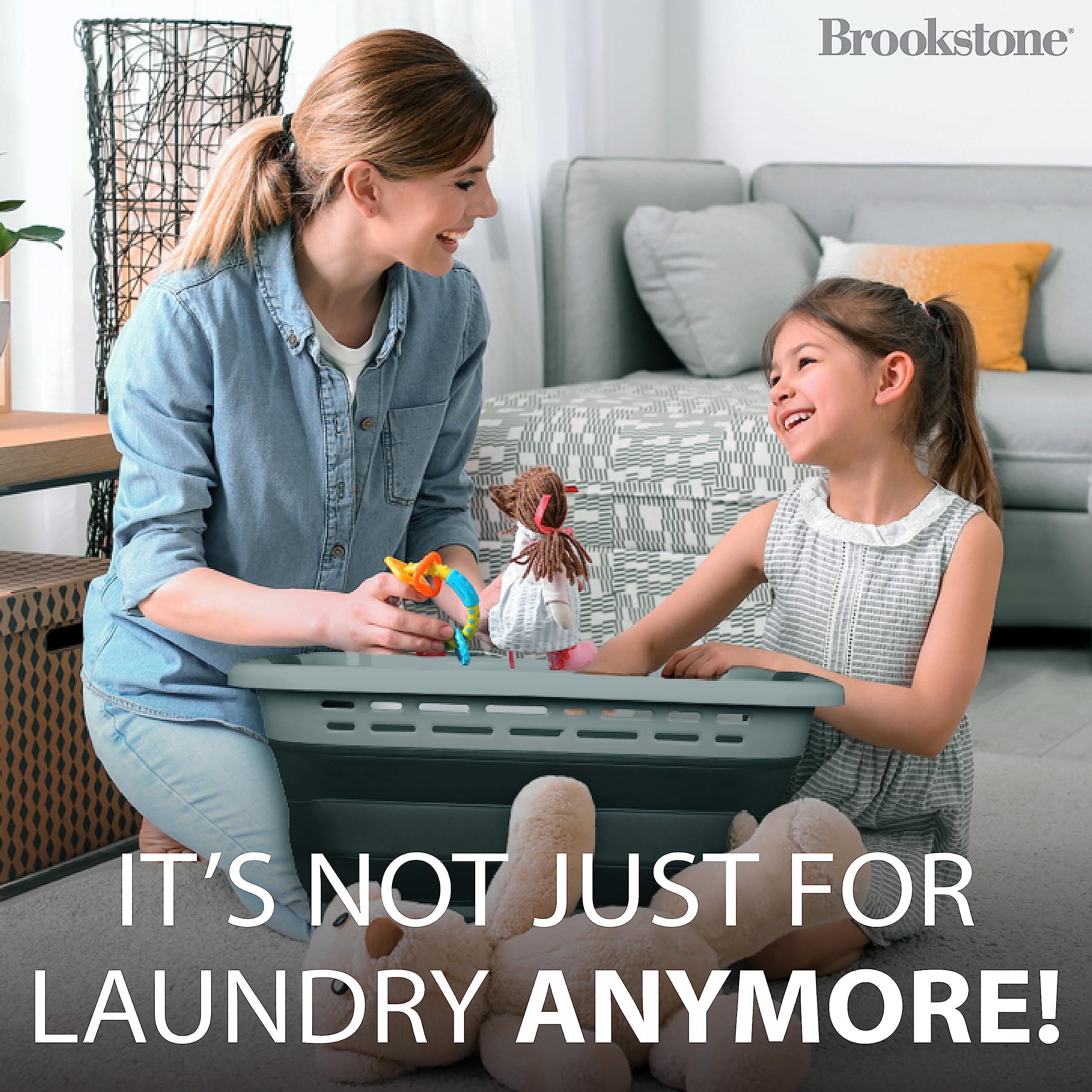 BROOKSTONE, 1 UNIT, 11 GALLONS - [OUR LARGEST BASKET EVER] 24" Collapsible Laundry Basket, Comfort Non-Slip Grip Handles, Minimalist Space Saving Design, Portable Pop-Up Hamper, [BPA FREE] - Image 5