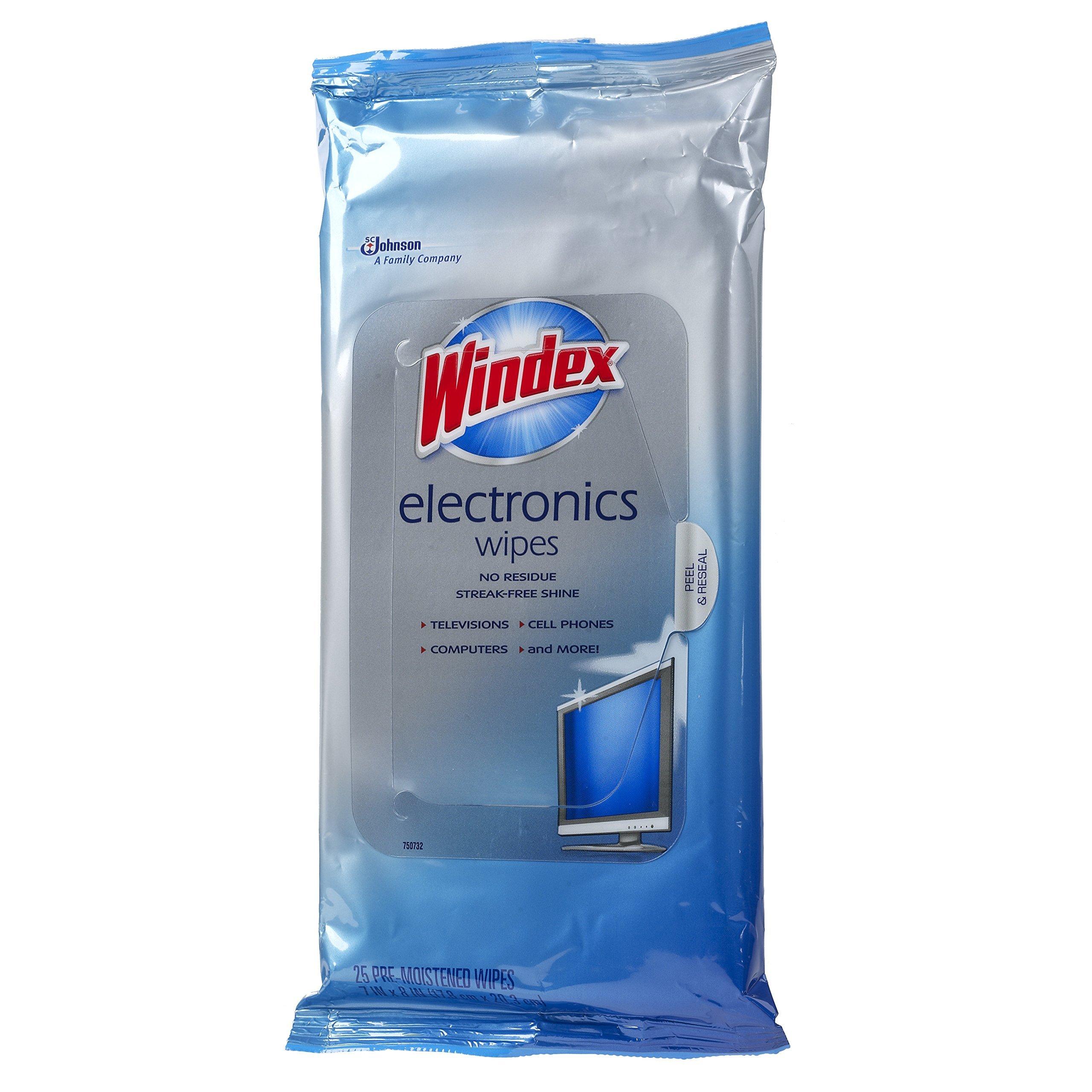 Windex Electronics Wipes, 25Count, 10 Pack, Total 250 Wipes - Image 2
