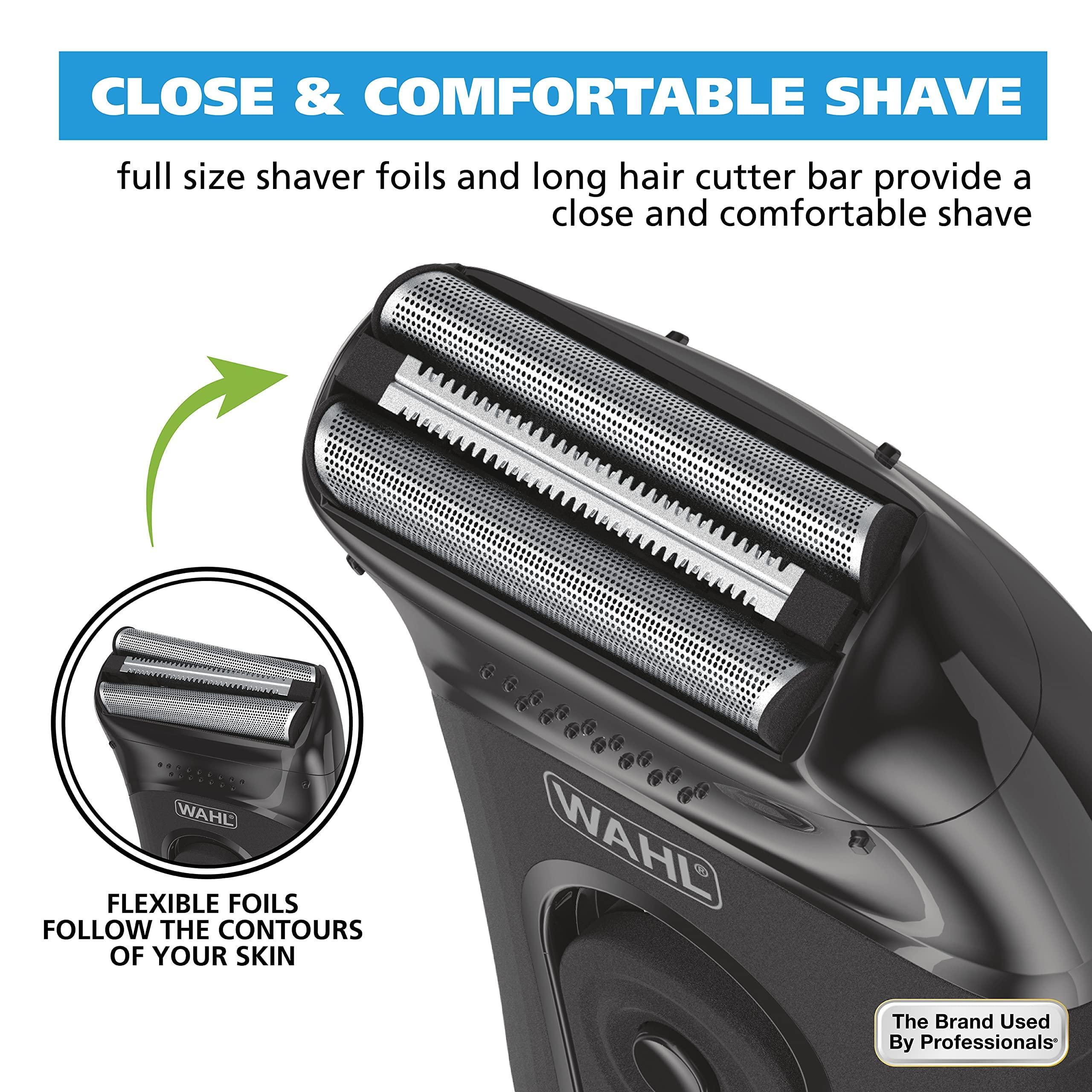 Wahl Compact Rechargeable Lithium Ion Shaver Kit with Hygienic Rinseable Foils & Cutter Bar with Dual Flexible Foils That Move with The Contours of Your Face - 7065 - Image 5
