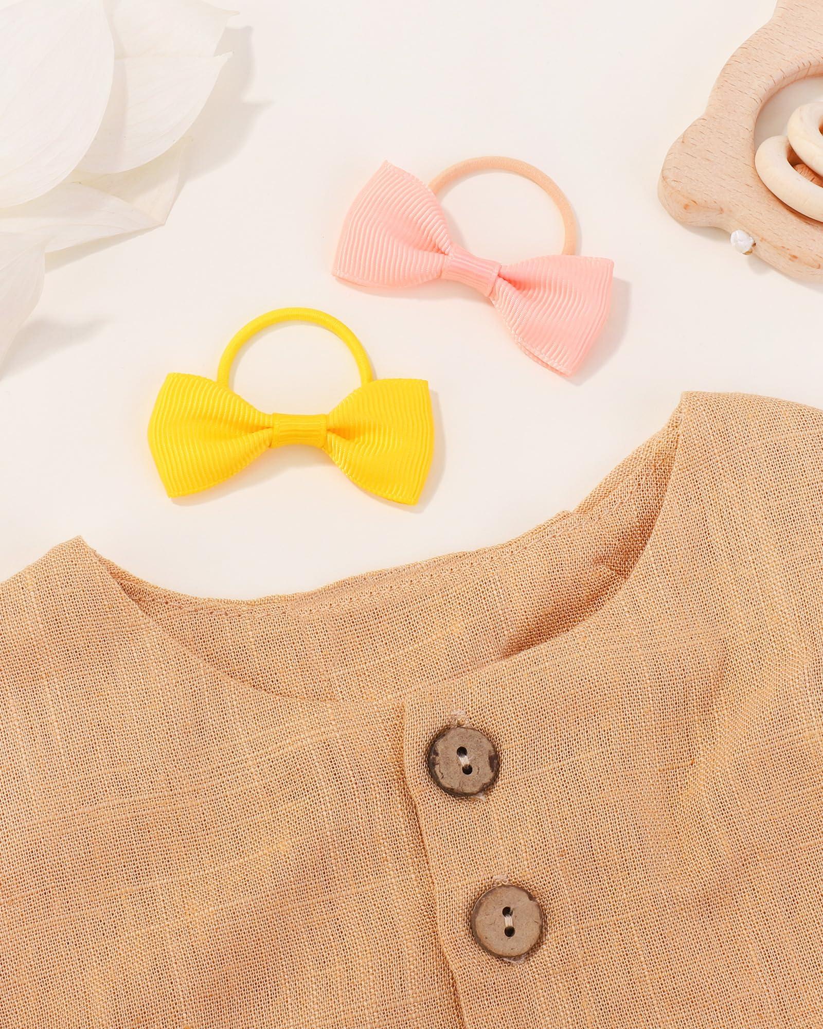 40PCS 2 Inches Baby Girls Hair Bows Ties Mini Boutique Elastic Hair Rubber Ribbon Hair Band Accessories for Kids Toddlers Infants (40 PCS), Multi-colored - Image 6