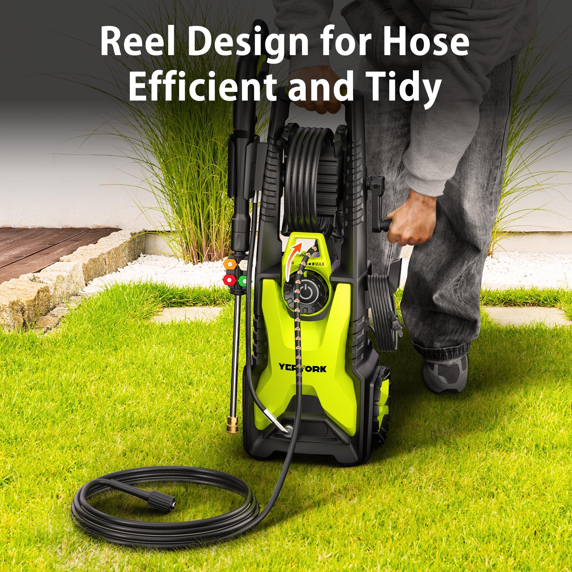 4000 PSI Electric Pressure Washer, 1900W Motor, 4 Adjustable Nozzles, 32.81ft Hose, Foam Cannon, Ideal for Driveways, Patios, Cars, Boats, and More - Image 3