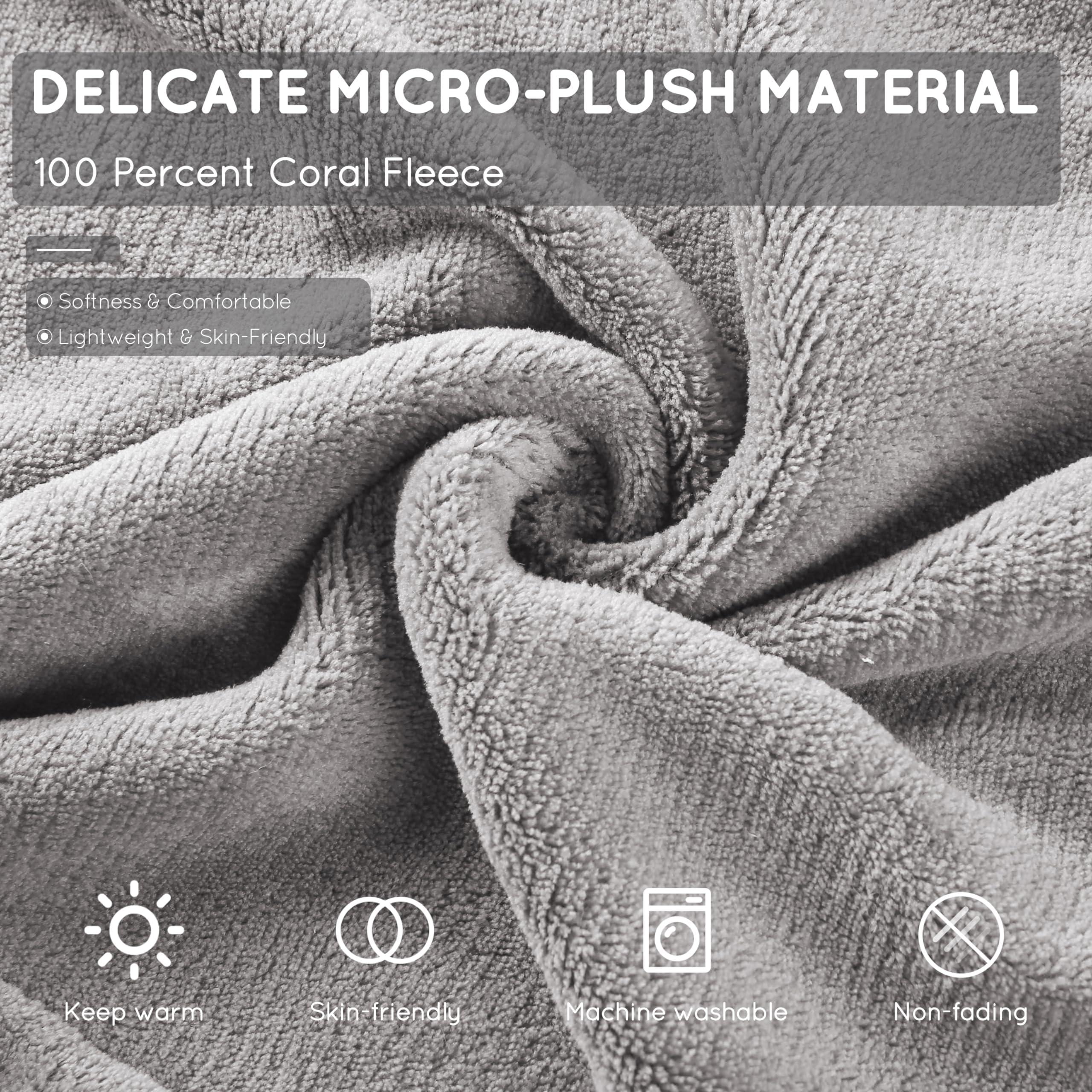 Electric Heated Blanket 72"x84" Full Size with 4 Heating Levels and 10 Hours Auto-Off Large Oversized Heating Blanket with Soft Plush Fabric for Bedding - Gray - Image 5