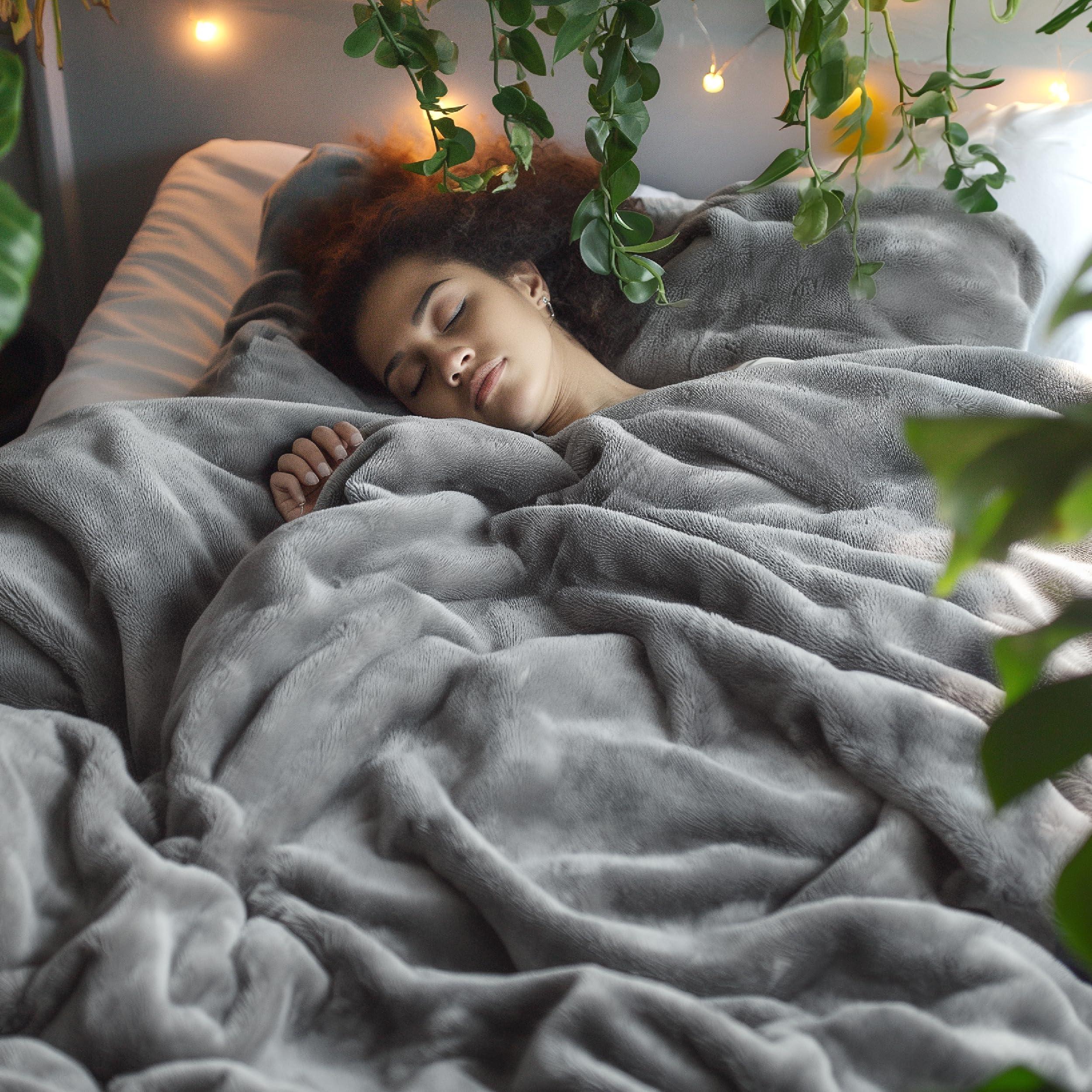 Bedsure Fleece Bed Blankets Queen Size Grey - Soft Lightweight Plush Fuzzy Cozy Luxury Blanket Microfiber, 90x90 inches - Image 2