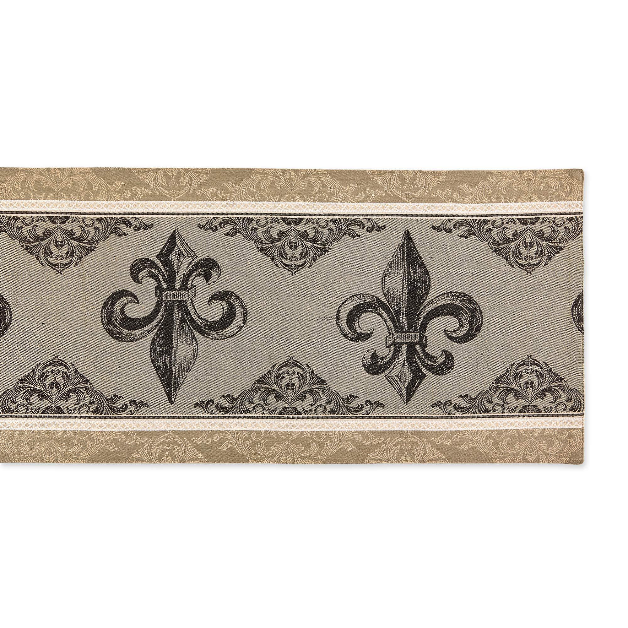 DII French Style Tabletop Kitchen Collection, Reversible Table Runner, 14x72, Fleur de Lis Stripe - Image 4