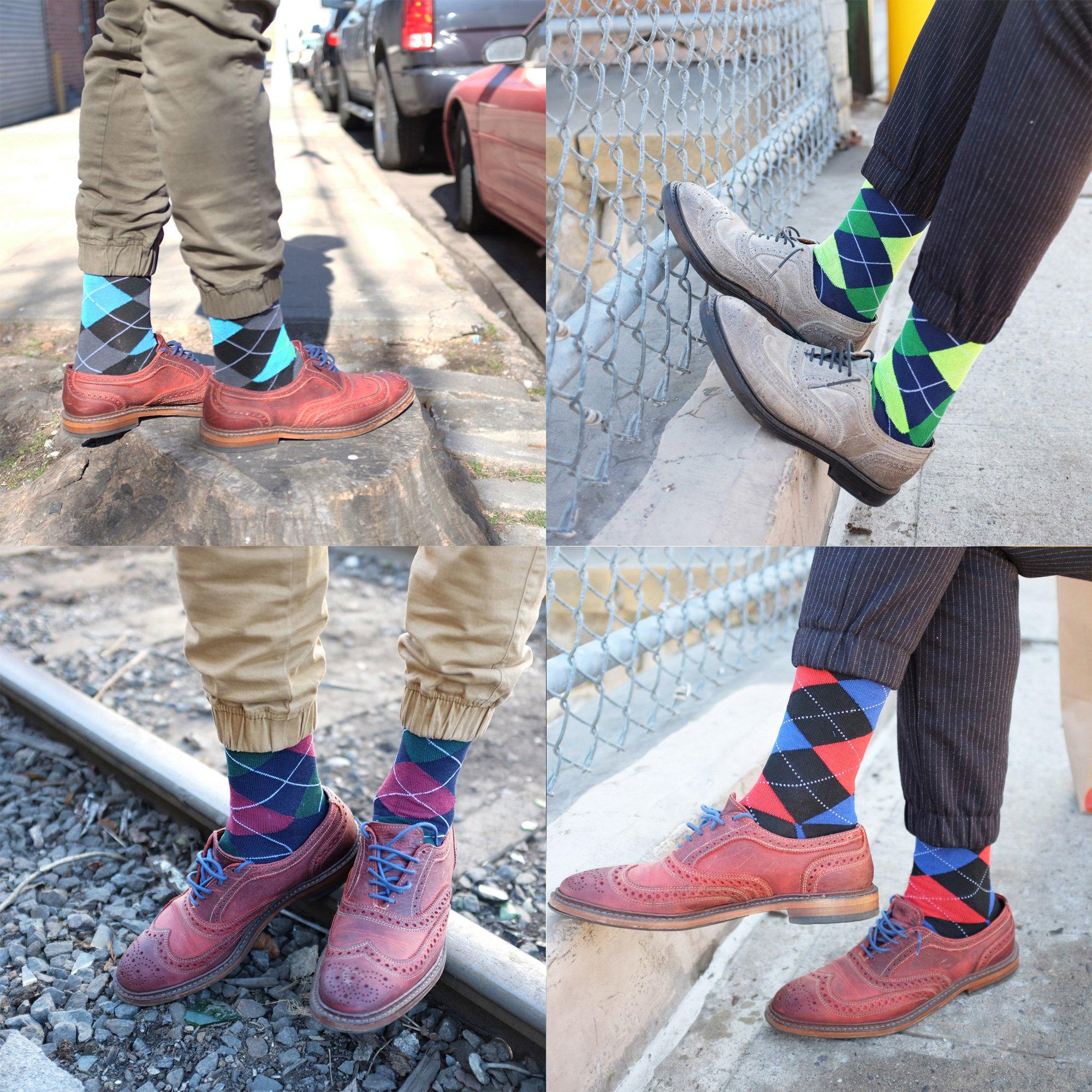 Falari Men Colorful Funny Novelty Crazy Combed Casual Dress Socks & Argyle Socks - Image 6