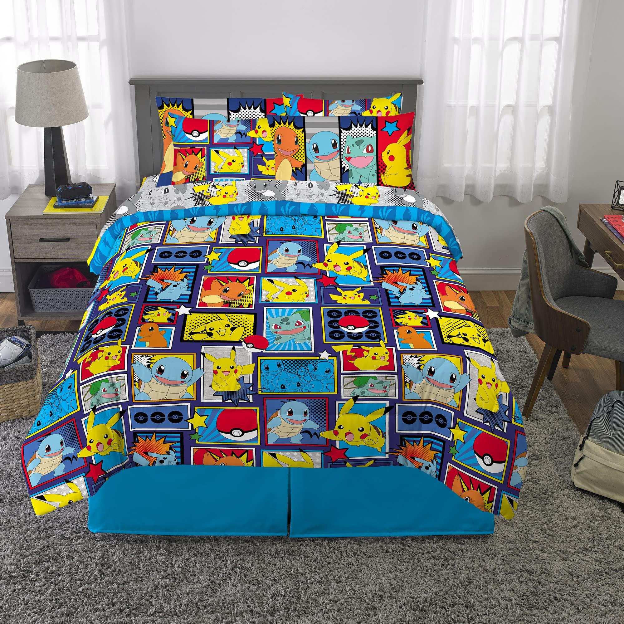 Franco Pokemon Bedding Super Soft Comforter and Sheet Set with Sham, 7 Piece Queen Size, (Official Licensed Product) - Image 2