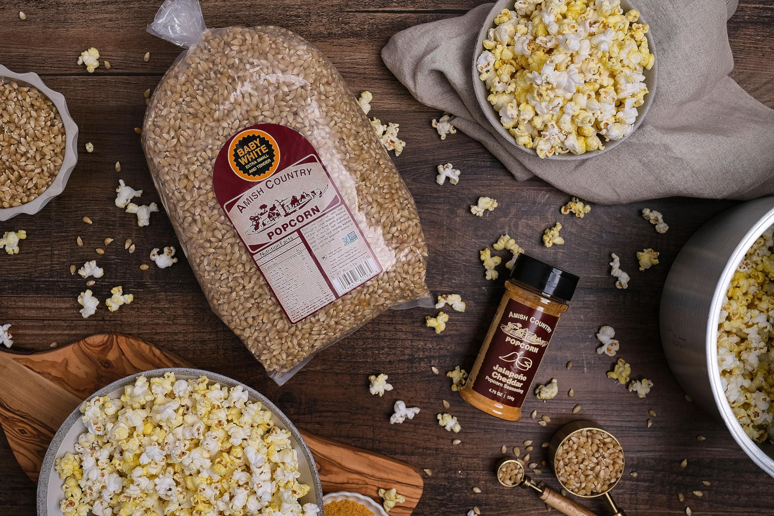 Amish Country Popcorn | 6 lb Bag | Baby White Popcorn Kernels | Small & Tender Popcorn | Old Fashioned, Non-GMO and Gluten Free (Baby White - 6 lb Bag) - Image 5