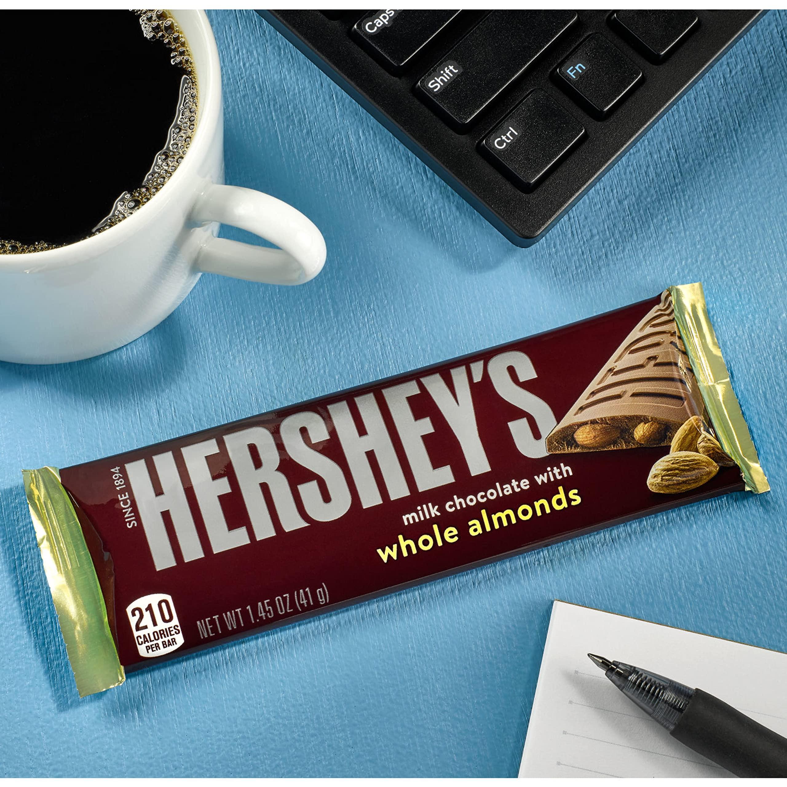 HERSHEY'S Milk Chocolate with Whole Almonds Candy Bars, 1.45 oz (36 Count) - Image 7