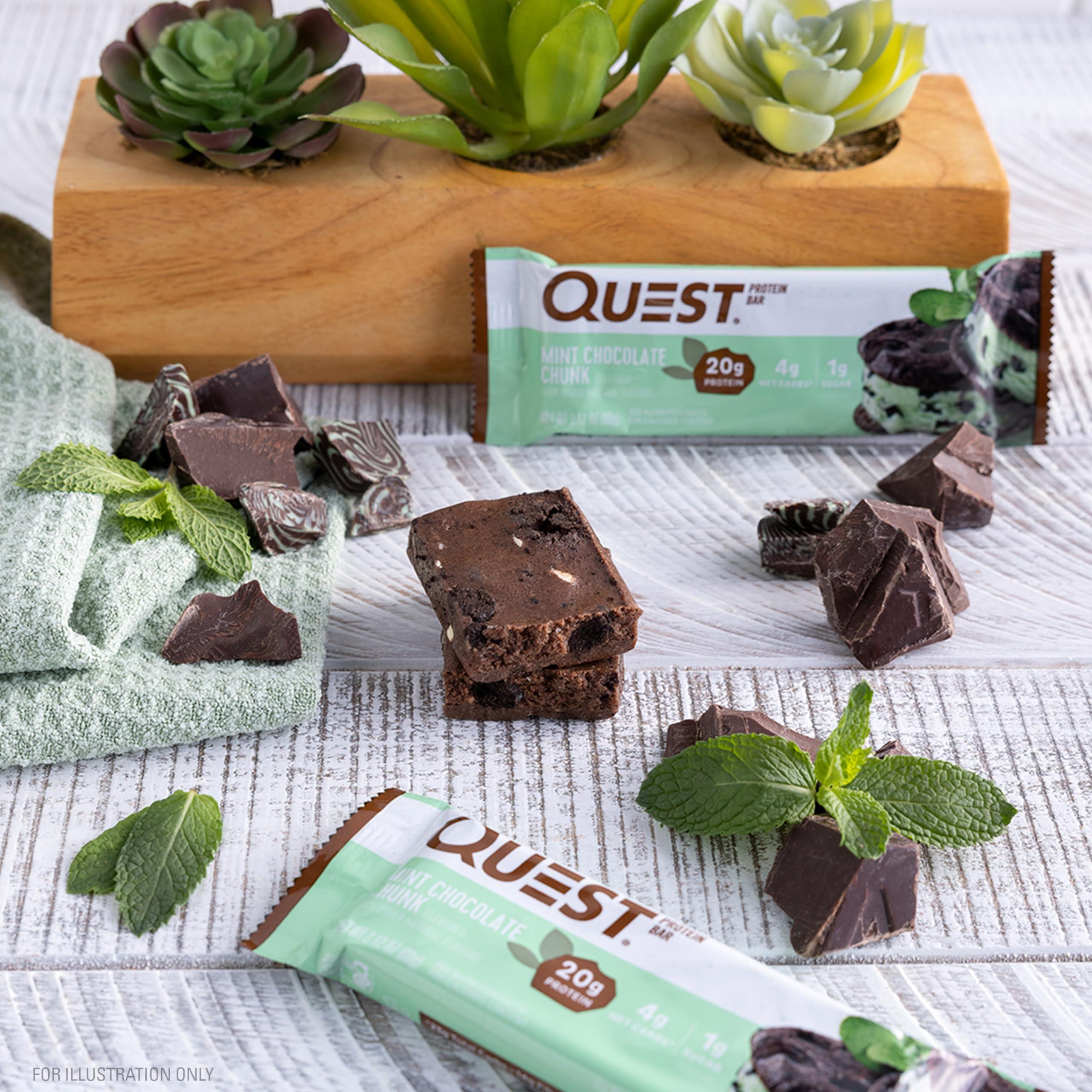 Quest Nutrition Mint Chocolate Chunk Protein Bars, 20g Protein, 1g Sugar, 4g Net Carb, Gluten Free, Keto Friendly, 12 Count - Image 5
