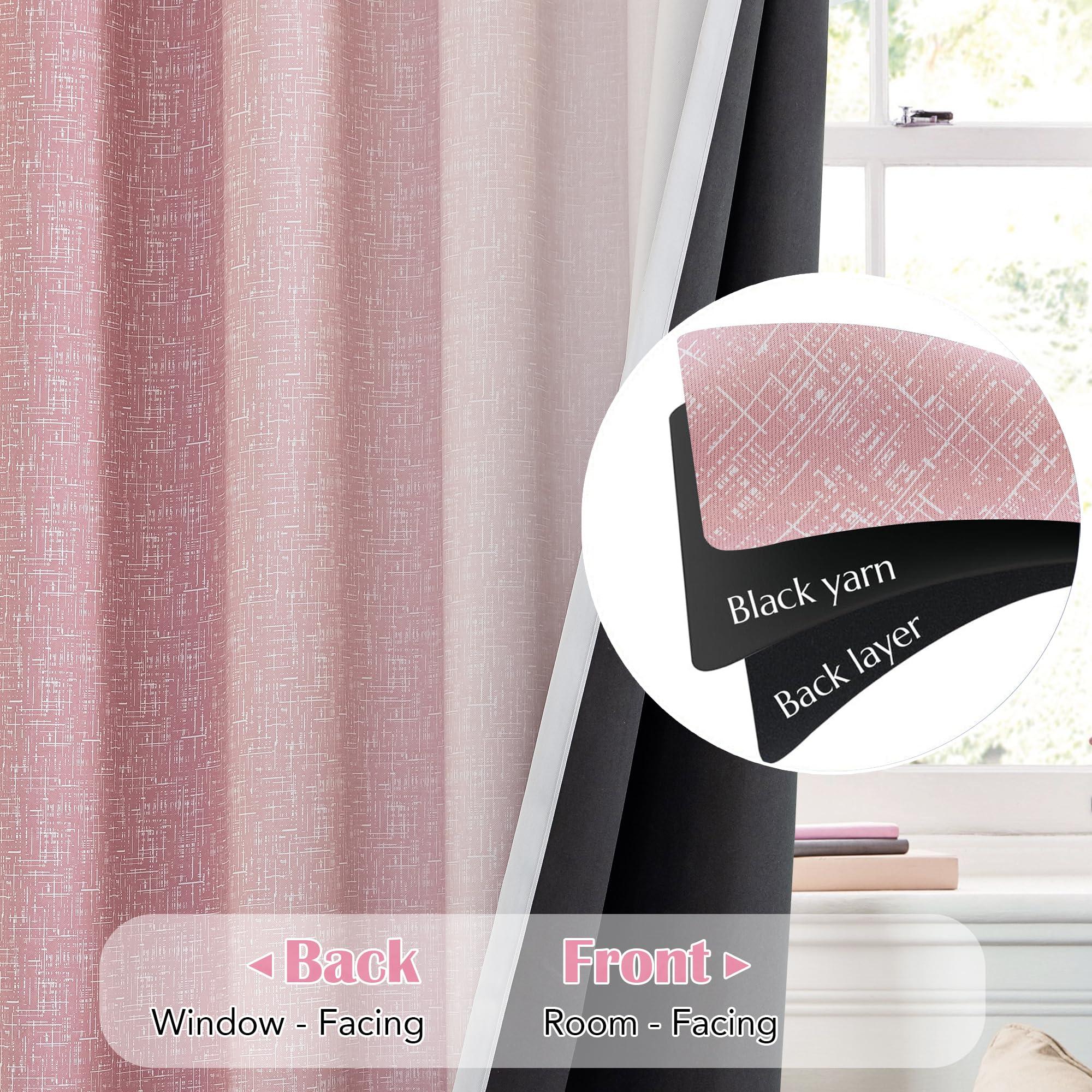 Geomoroccan Ombre 100% Blackout Curtains 84 Inches Long 2 Panels for Girls Bedroom Living Room Pink White Gradient Patterned Room Darkening Thermal Insulated Rod Pocket Window Treatment Drapes - Image 8