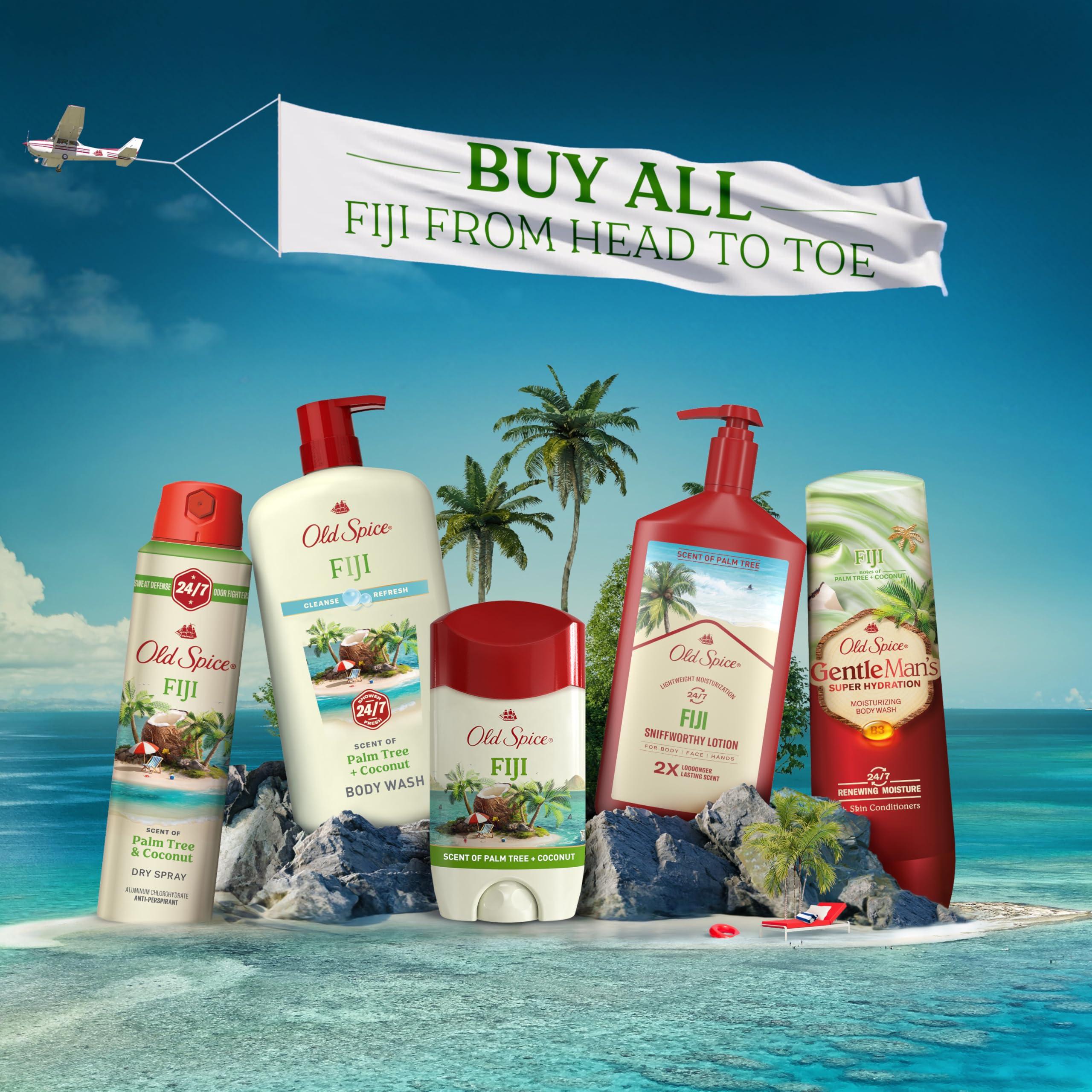 Old Spice Aluminum Free Deodorant for Men, 24/7 Long Lasting Freshness, 24/7 Sweat & Odor Protection, Fiji with Palm Tree Scent Deodorant with Travel-Size Swagger Scent Body Wash, 3 oz (Pack of 3) - Image 7