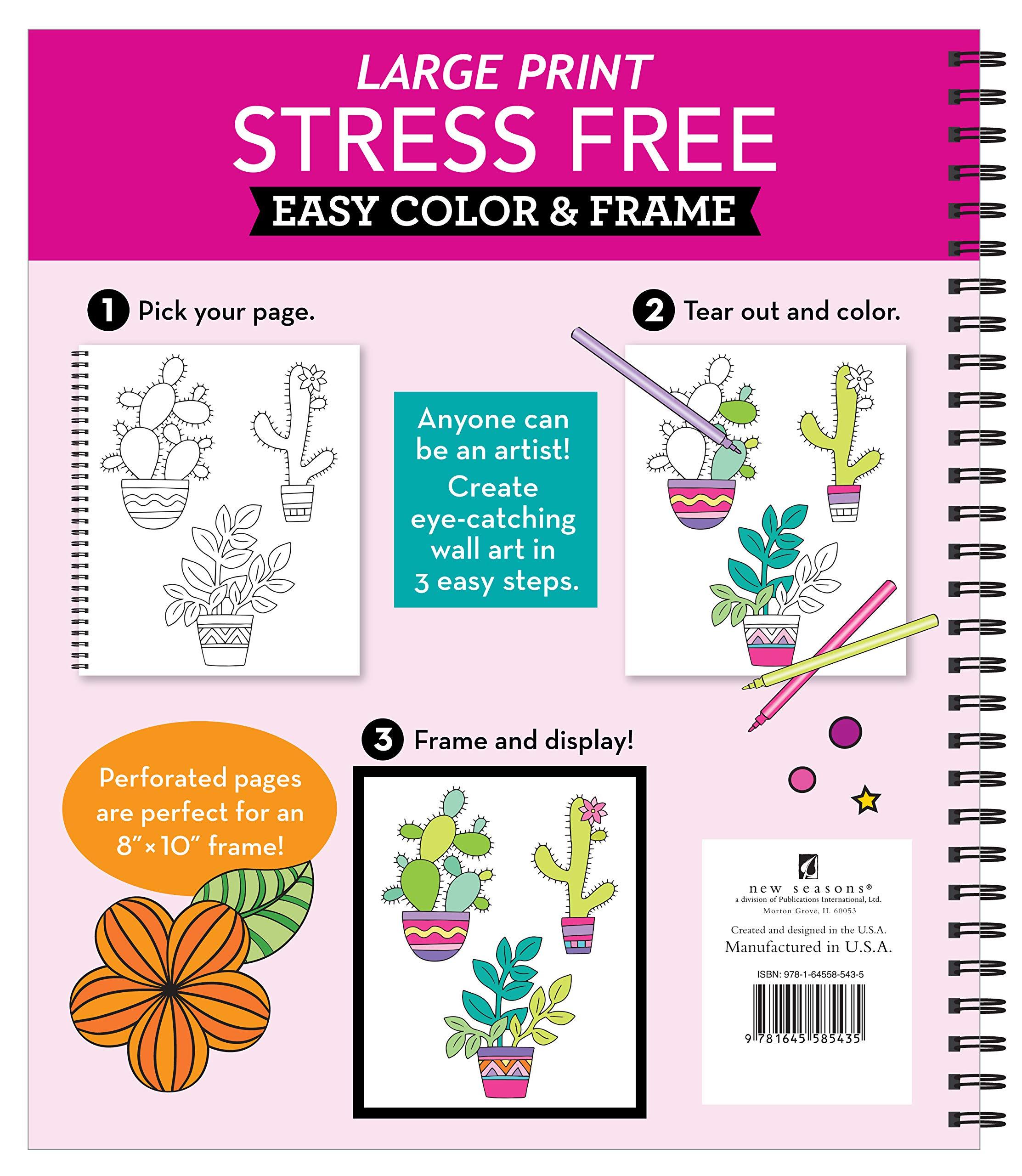 Large Print Easy Color & Frame - Stress Free (Adult Coloring Book) - Image 2
