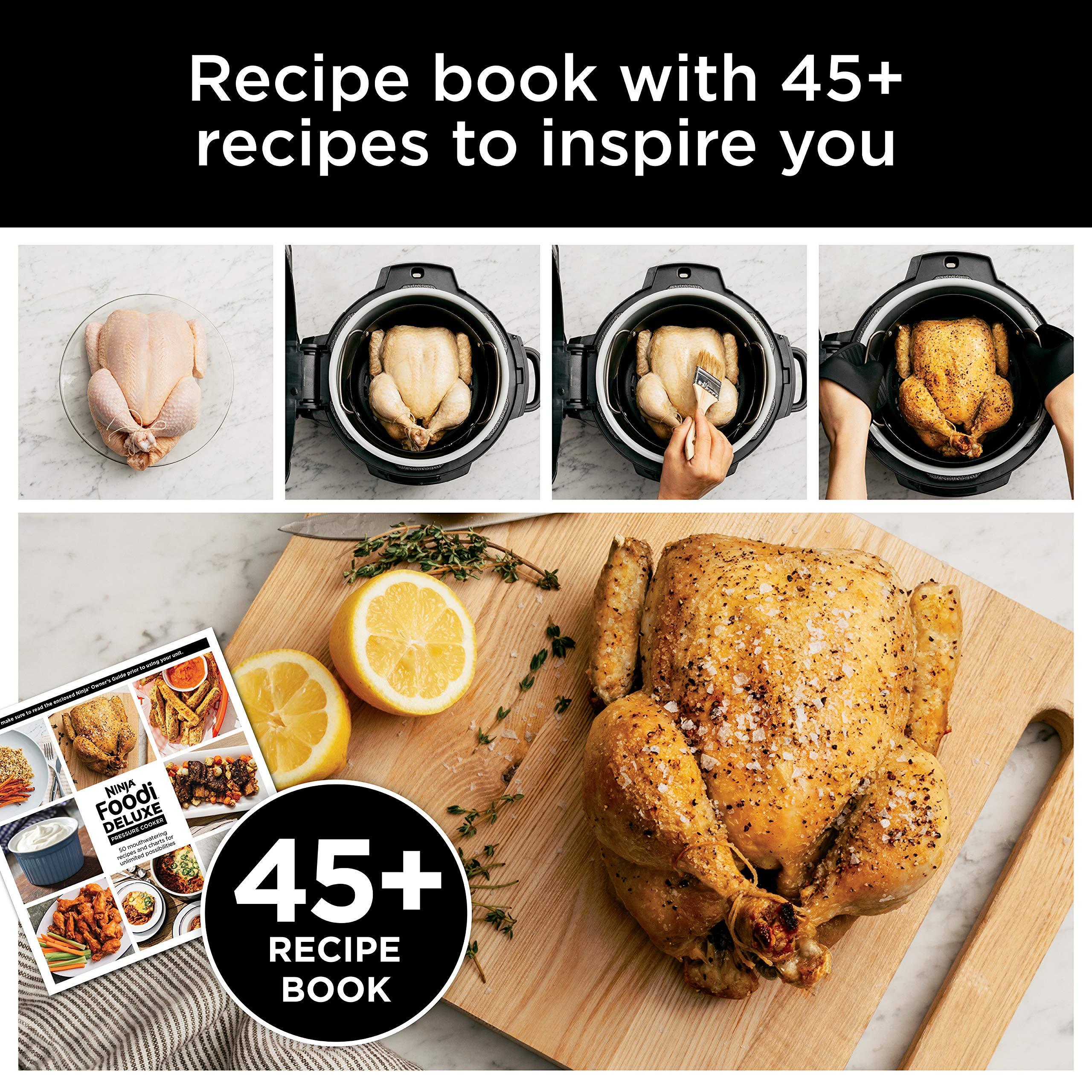 Ninja FD401 LP3 Foodi 12-in-1 Deluxe XL 8 qt. Pressure Cooker & Air Fryer that Steams, Slow Cooks, Sears, Sautés, Dehydrates & More, with 5 qt. Crisper Basket, Reversible Rack & Recipe Book, Silver - Image 7