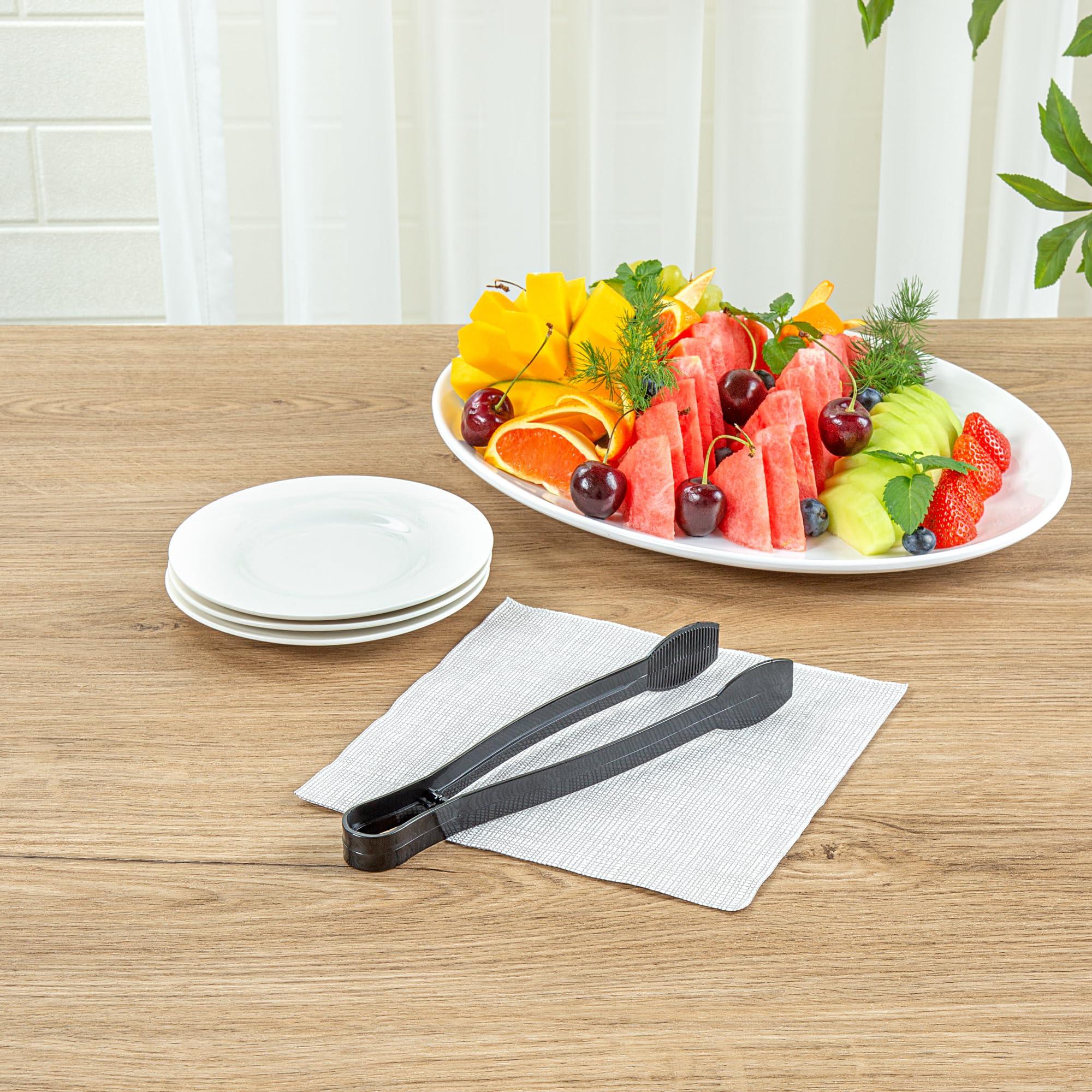 Restaurantware-Cater Tek 9 Inch Serving Tongs, 10 Disposable Tongs For Catering - With Ridged Tips, Heavy-Duty, Black Plastic Food Tongs, Long Handle, For Weddings, Buffets, Catering Events - Image 10