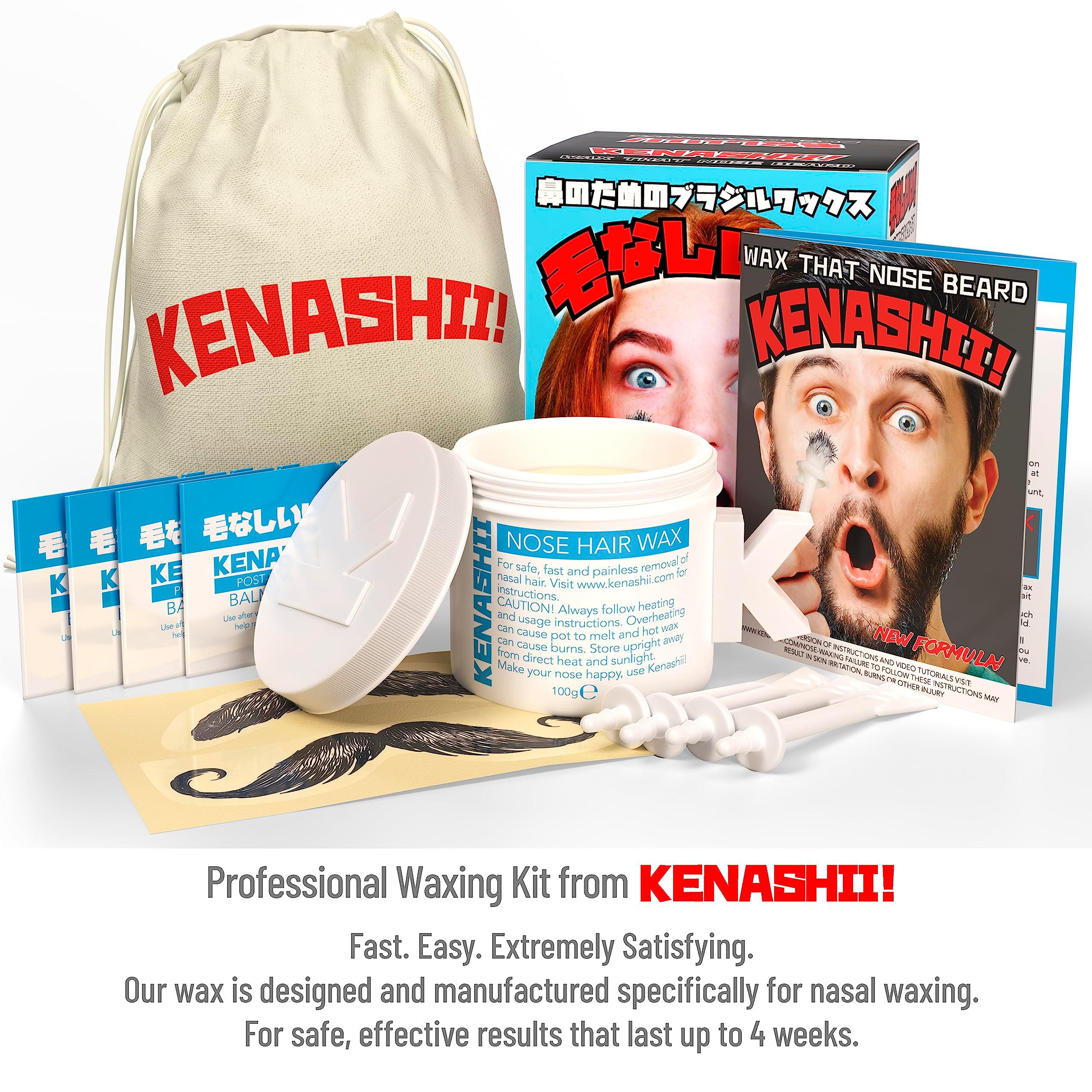 KENASHII Nose Wax Kit | 100 g Wax, 24 Applicators | Hair Removal Kit for Men and Women | Includes Balm Wipes and Mustache Guards | Lasts up to 5 Weeks - Image 3