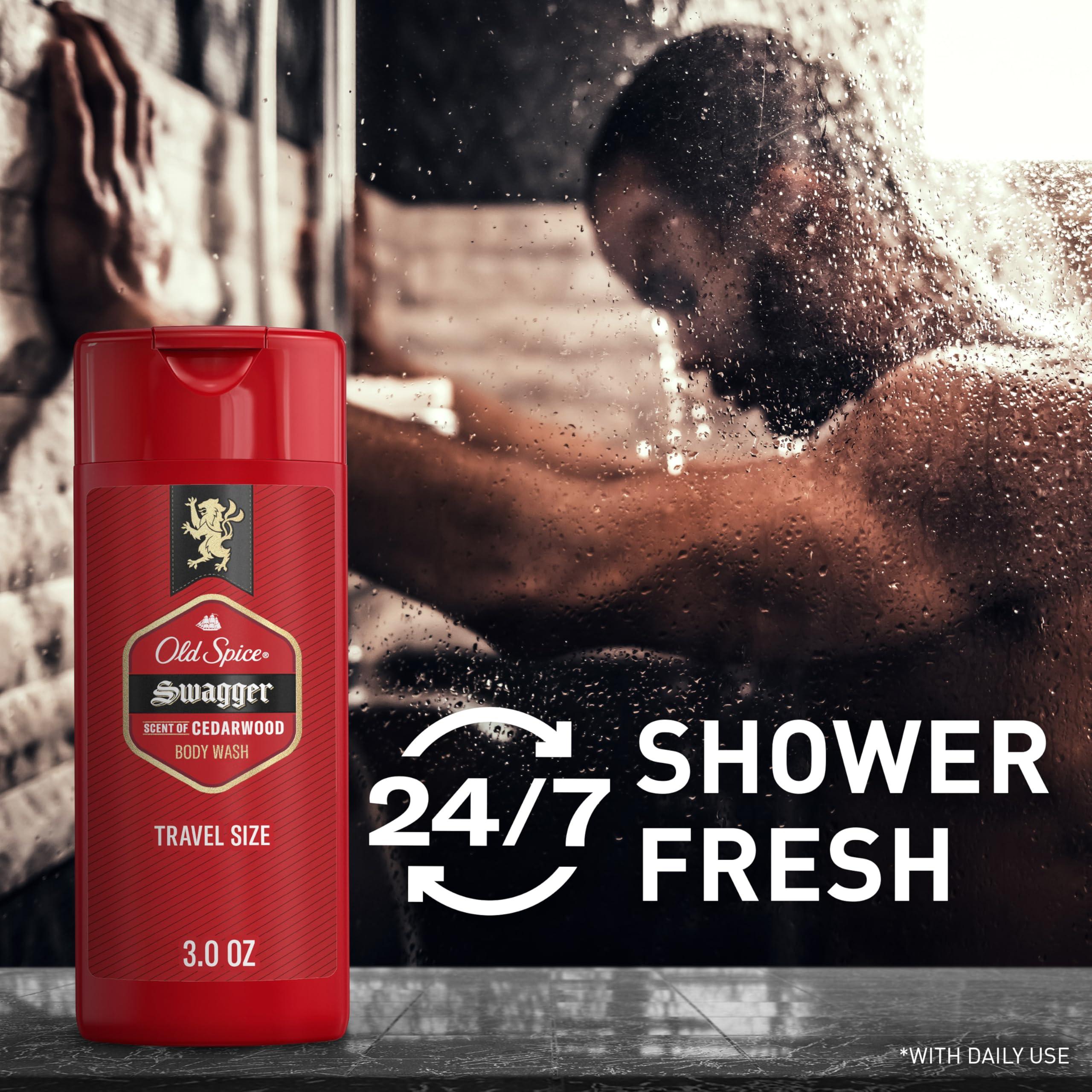 Old Spice Refreshing Body Wash for Men, 3X Defense, 24/7 Shower Fresh with Long Lasting Scent, Travel Size, Red Collection, Swagger with Cedarwood Scent, 3 oz - Image 4