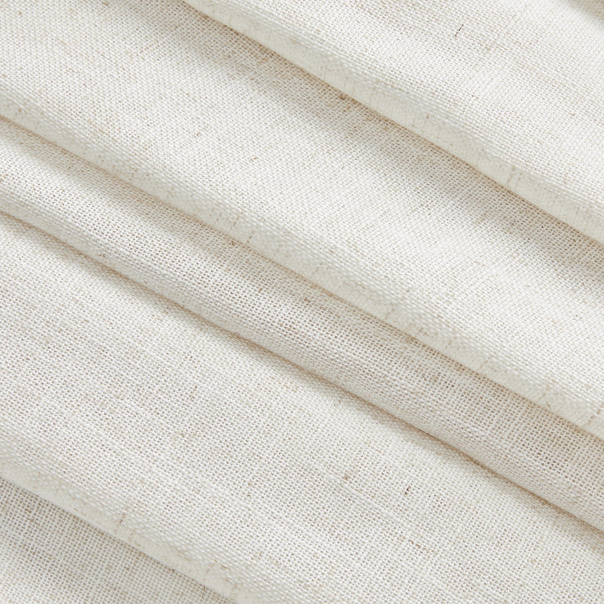 MYSKY HOME Linen Curtains for Living Room, Natural Semi Sheer Curtains & Drapes 84 inches Length 2 Panels Set Farmhouse Country Boho Style Back Tab Draperies for Sliding Glass Door, 50" Wide, Linen - Image 6