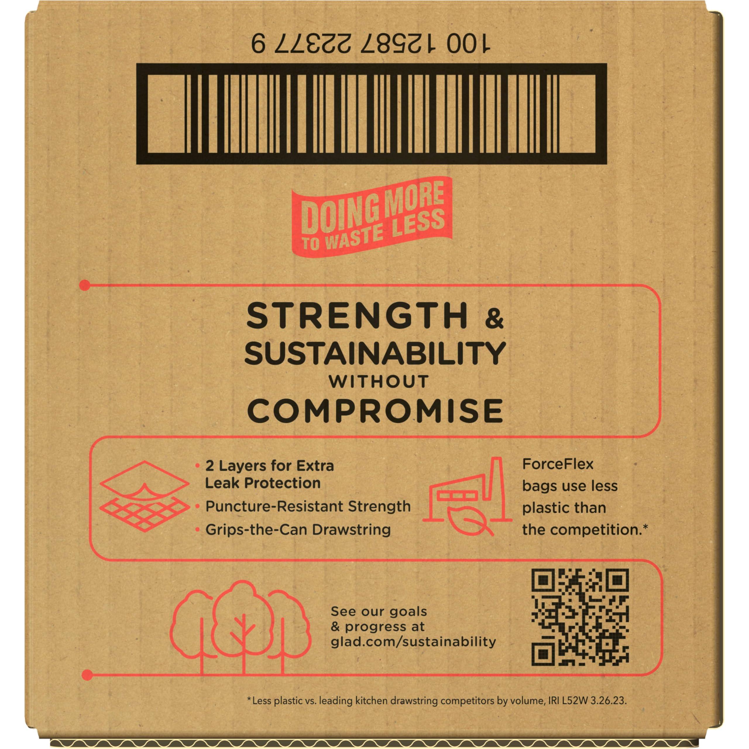 Glad ForceFlex Tall Kitchen Trash Bags, 13 Gal, Pine-Sol Original Scent, 110 Ct, Pack May Vary - Image 9