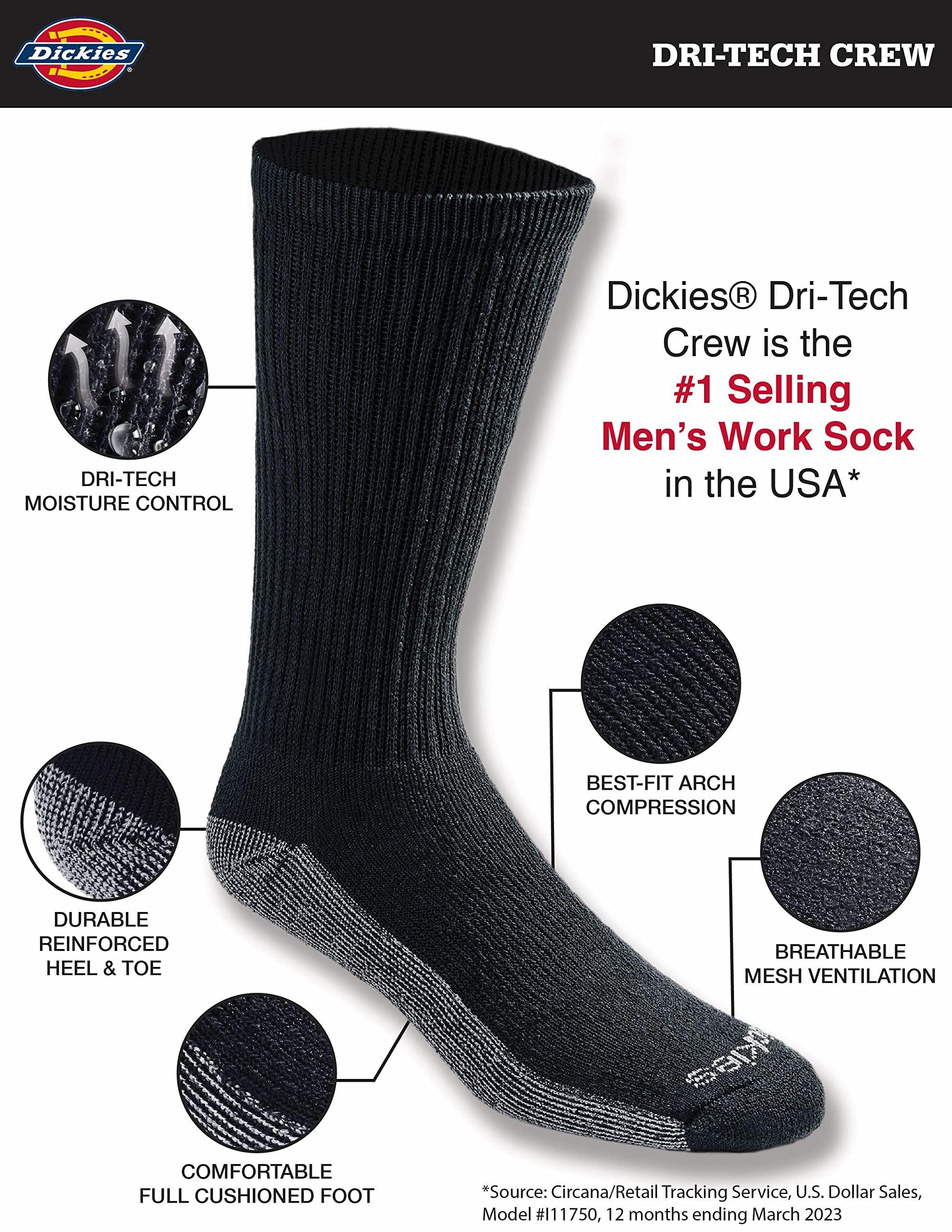 Dickies Men's Dri-Tech Original Moisture Control Crew Socks, Available in M-XXL (6, 12, 18 Pairs) - Image 2