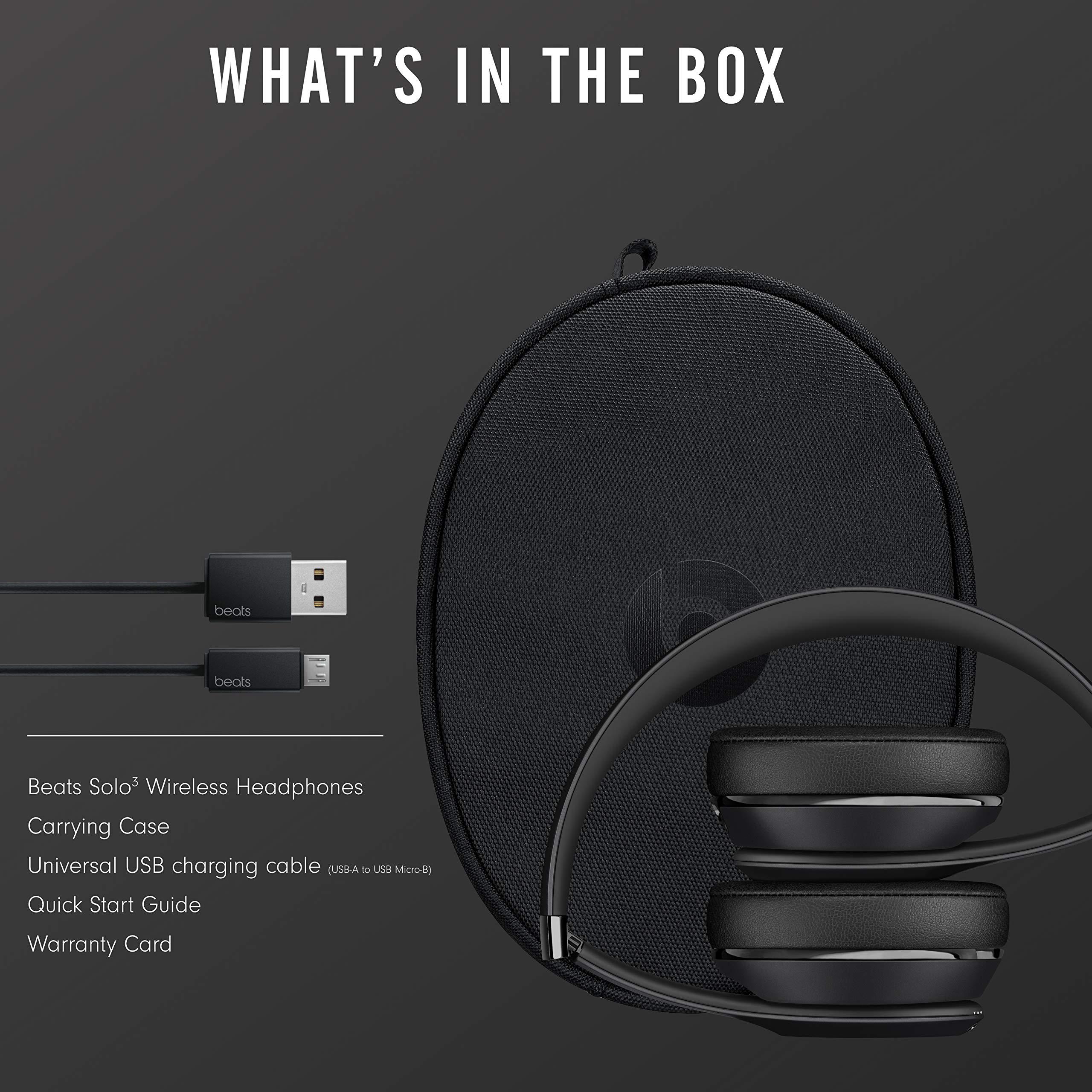 Beats Solo3 Wireless On-Ear Headphones - Apple W1 Headphone Chip, Class 1 Bluetooth, 40 Hours of Listening Time, Built-in Microphone - Black - Image 6