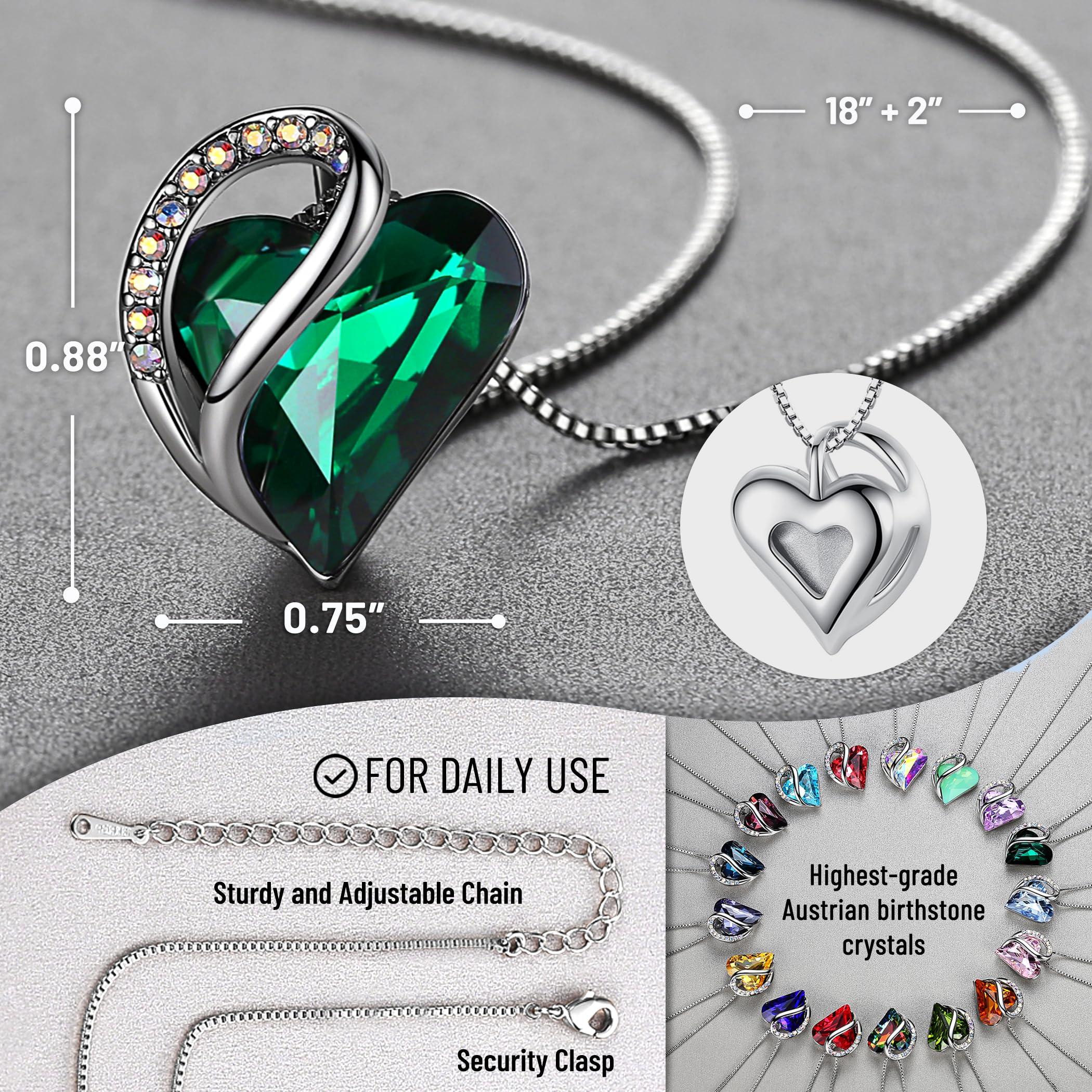 Necklaces for Women, Infinity Love Birthstone Heart Crystal Pendant, Birthday Jewelry Gifts for Her, Mom, and Wife, Silver Plated, 18 plus 2 inch Adjustable Chain - Image 3