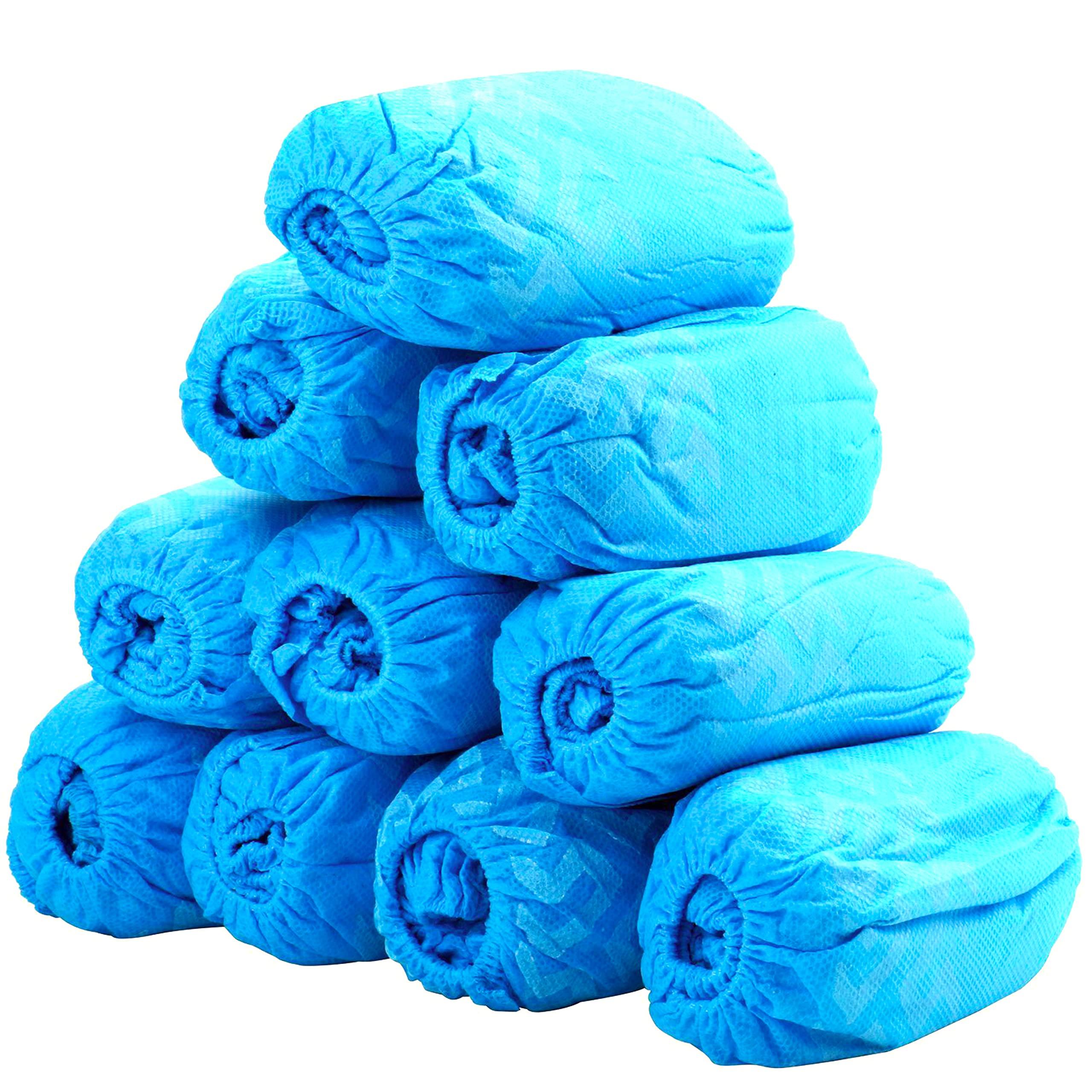 G & F Products Disposable Shoe Covers, Slip-Resistant Booties, Heavy-Duty, Waterproof, Elastic Band, Non-Slip Silicone Sole, Reusable, Protects Floors, Blue, 11 Us Men & 13 Us Women, X-L 100 Pieces - Image 4