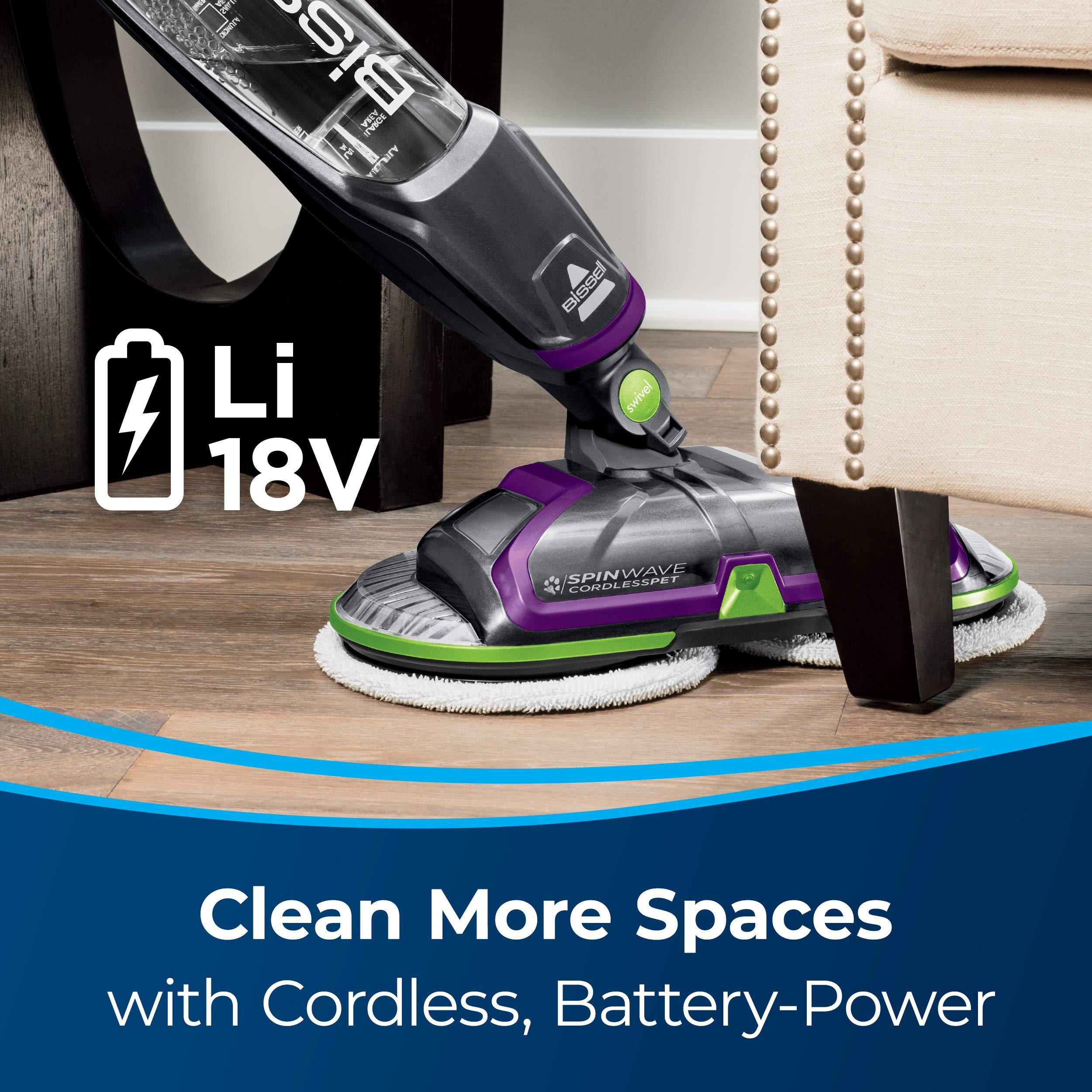 BISSELL® Spinwave Cordless Pet Hard Floor Spin Mop Cleaner 18V with washable mop pads for sealed hard floors, 23157 - Image 3