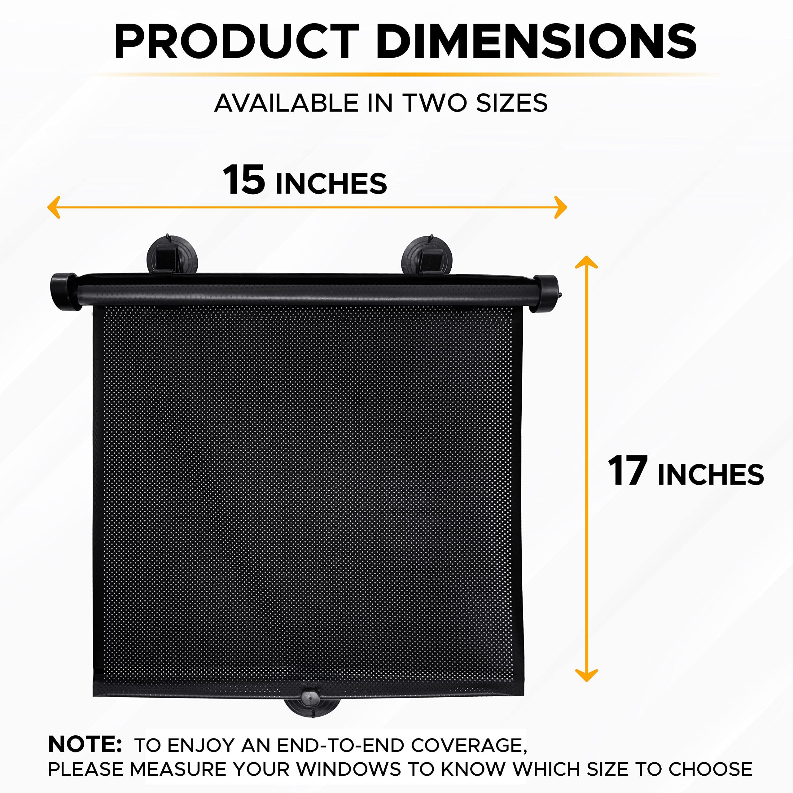 EcoNour Car Side Window Sun Shade (2 Pack) | Retractable Roller Sunshade for Kids | Baby Car Window Shades for UV and Sun Glare Protection | Baby Travel Accessories (15"x17") - Image 2