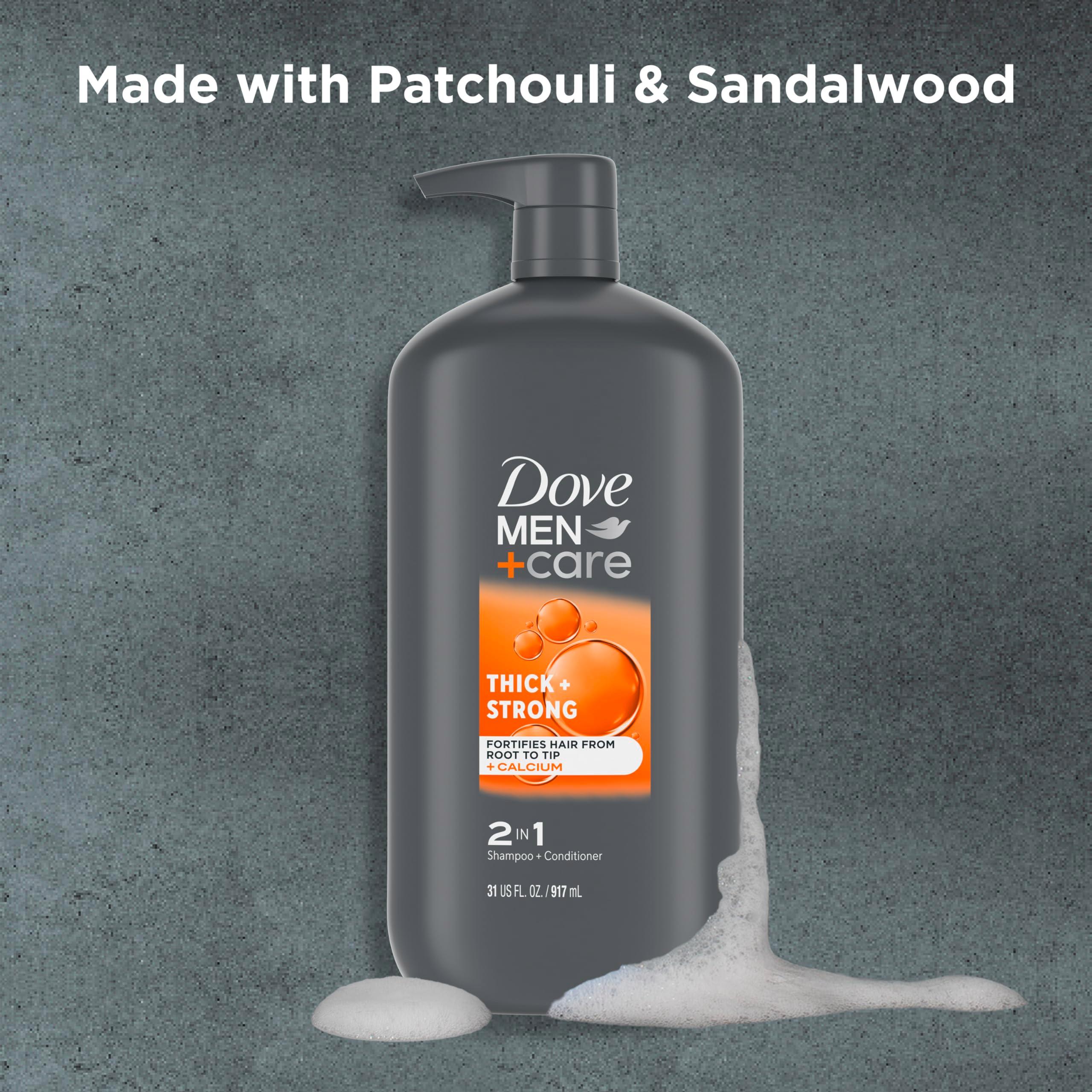 DOVE MEN + CARE 2-in-1 Shampoo + Conditioner Thick + Strong for Fortifying Hair from Root to Tip, with Calcium, 31 oz - Image 6