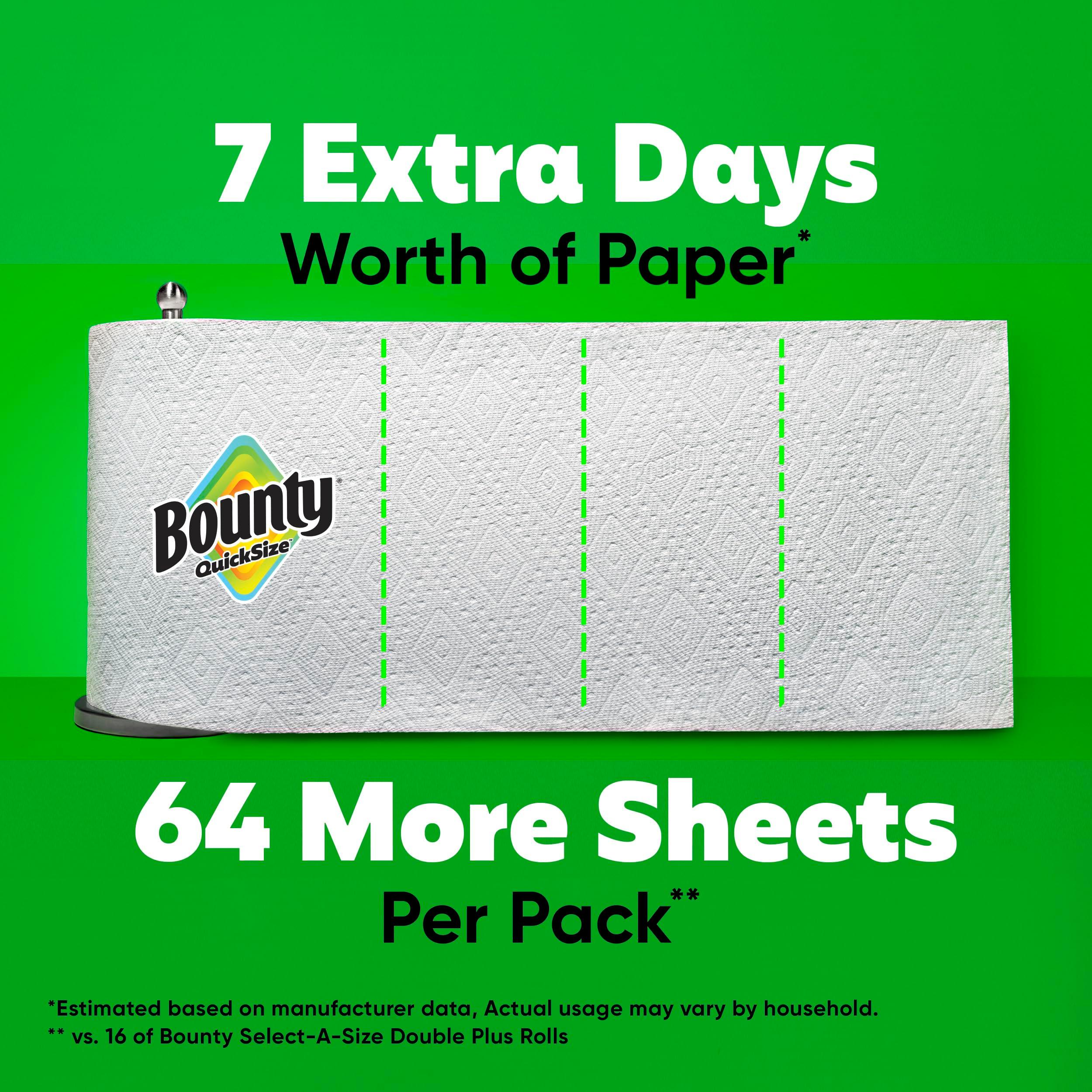 Bounty Paper Towels Quick Size, White, 16 Family Rolls = 40 Regular Rolls (Packaging May Vary) - Image 6