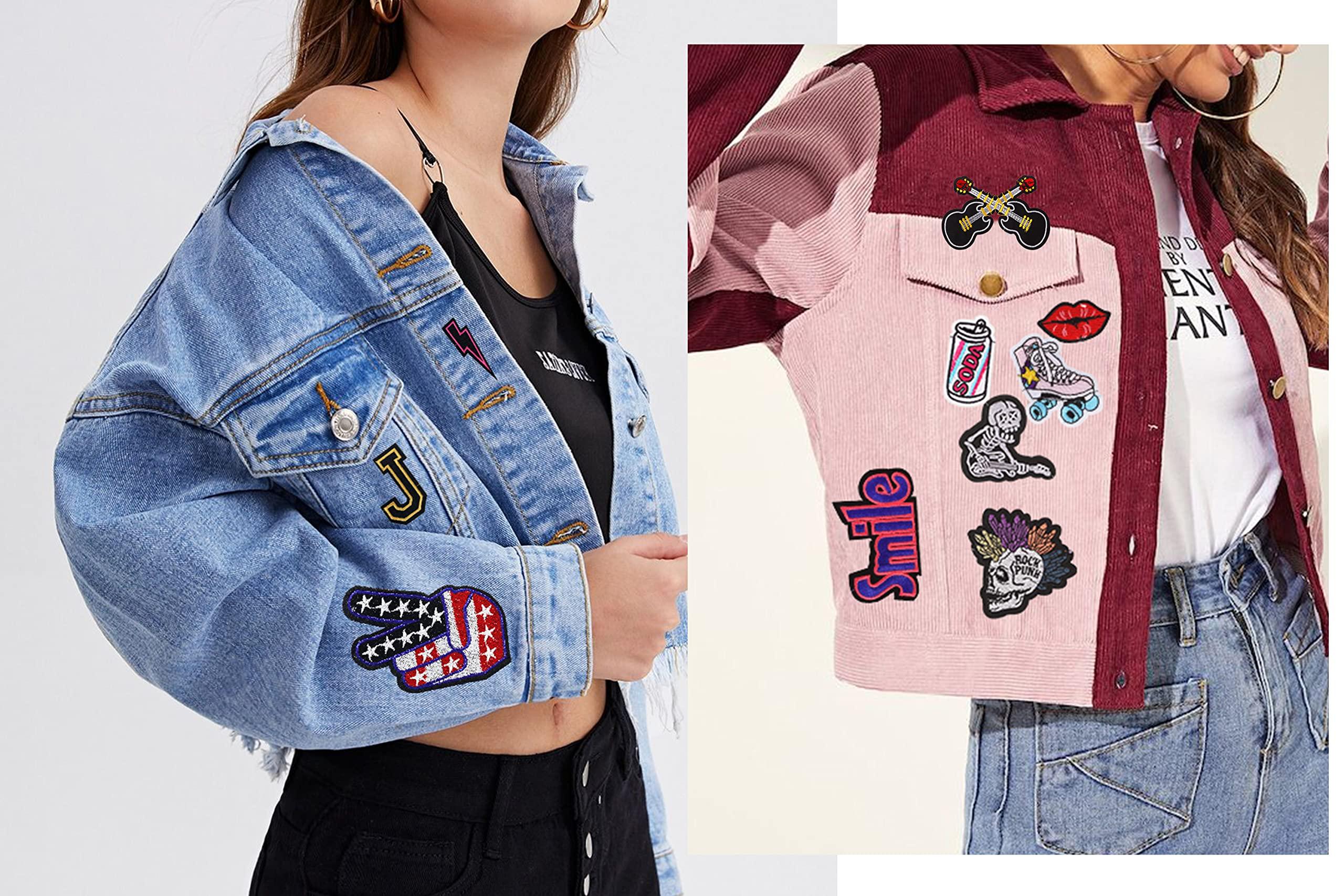 Meneng Embroidered Patches Iron-on Appliques: 30pcs Assorted Cool Punk Embroidery Sew-on Patch for Jackets Clothing - Image 6