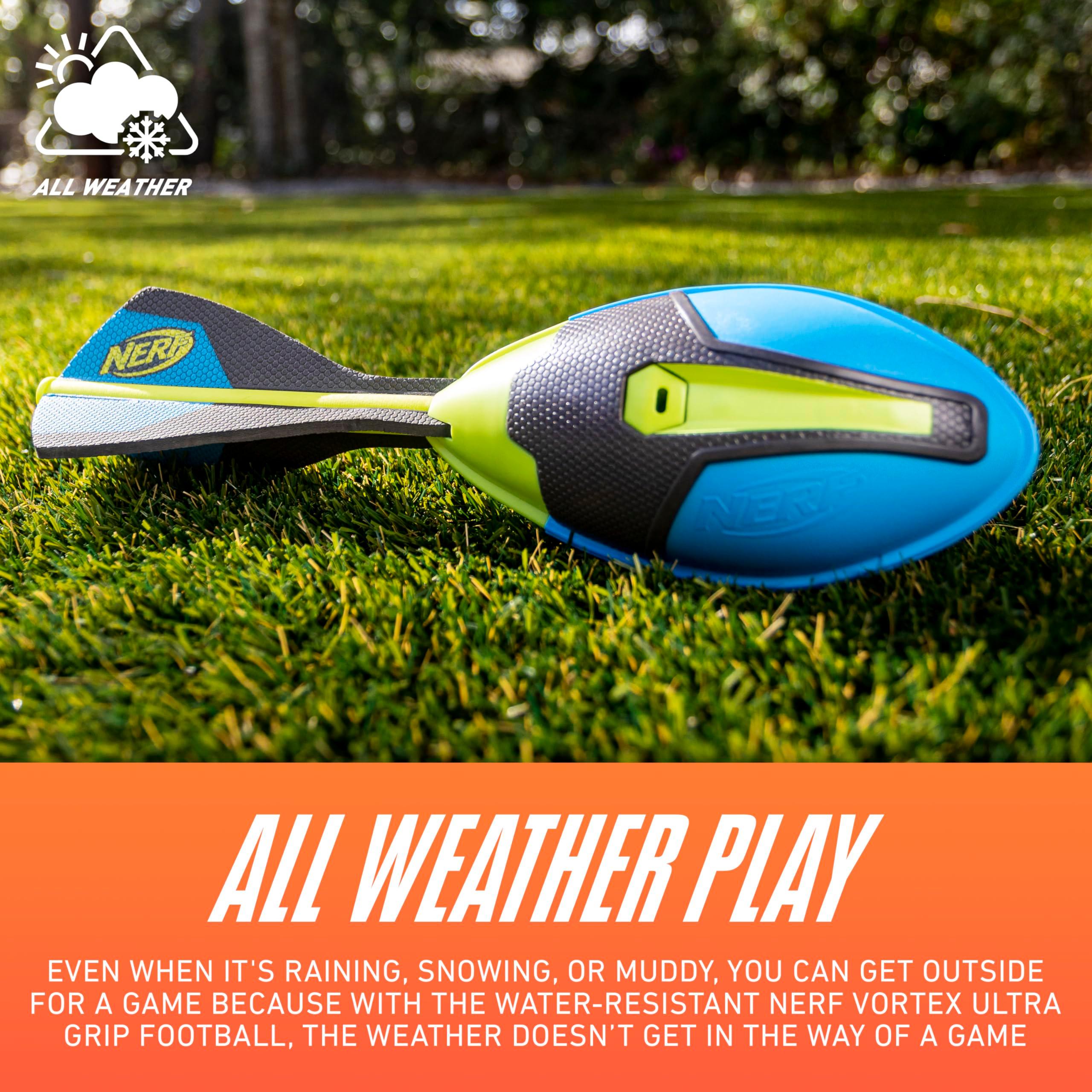 Nerf Vortex Ultra Grip Football, Designed for Easy Catching, Howling Whistle Sound, Distance-Optimizing Tail, Water-Resistant, All-Weather Play - Image 6