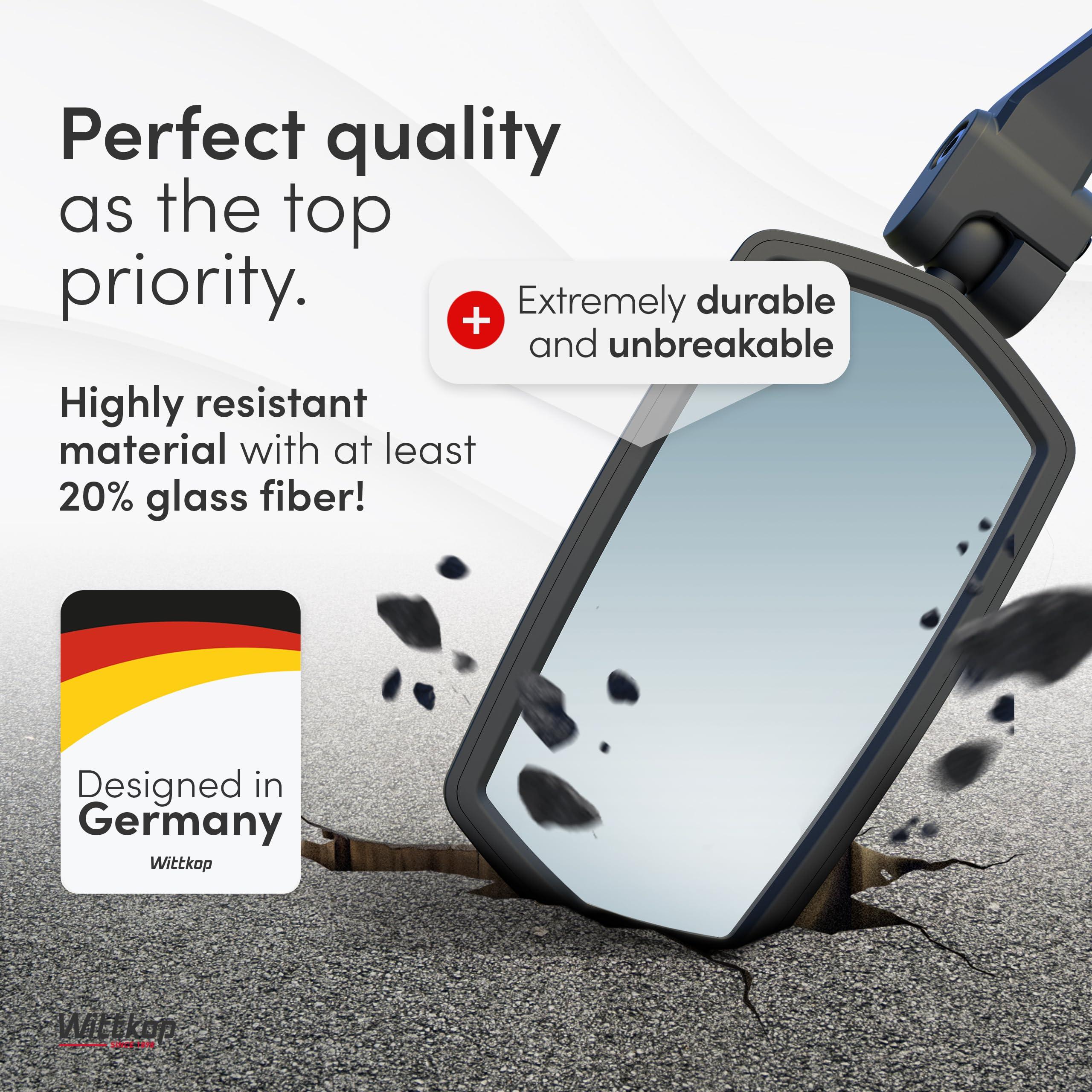 WITTKOP Bike mirror | Large HD field of vision | 360° rotatable & foldable | Mounting above & below | Break-proof & durable | ebike accessories, bike mirror handlebar mount, bicycle mirrors - Image 3