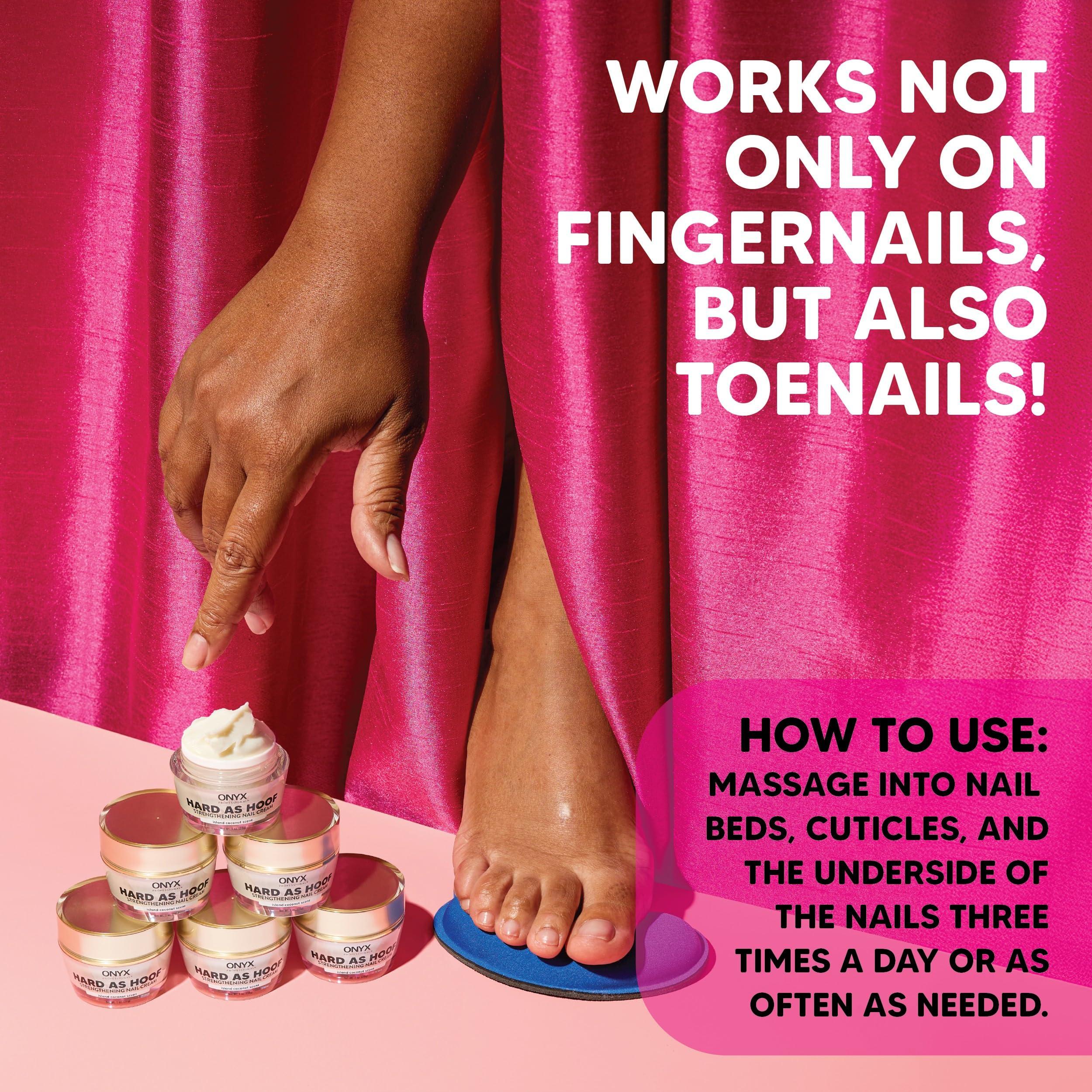 Onyx Professional Hard as Hoof Nail Strengthening Cream with Coconut Scent, Nail Growth & Conditioning Cuticle Cream Stops Splits, Chips, Cracks & Strengthens Nails, 1 oz - Image 6
