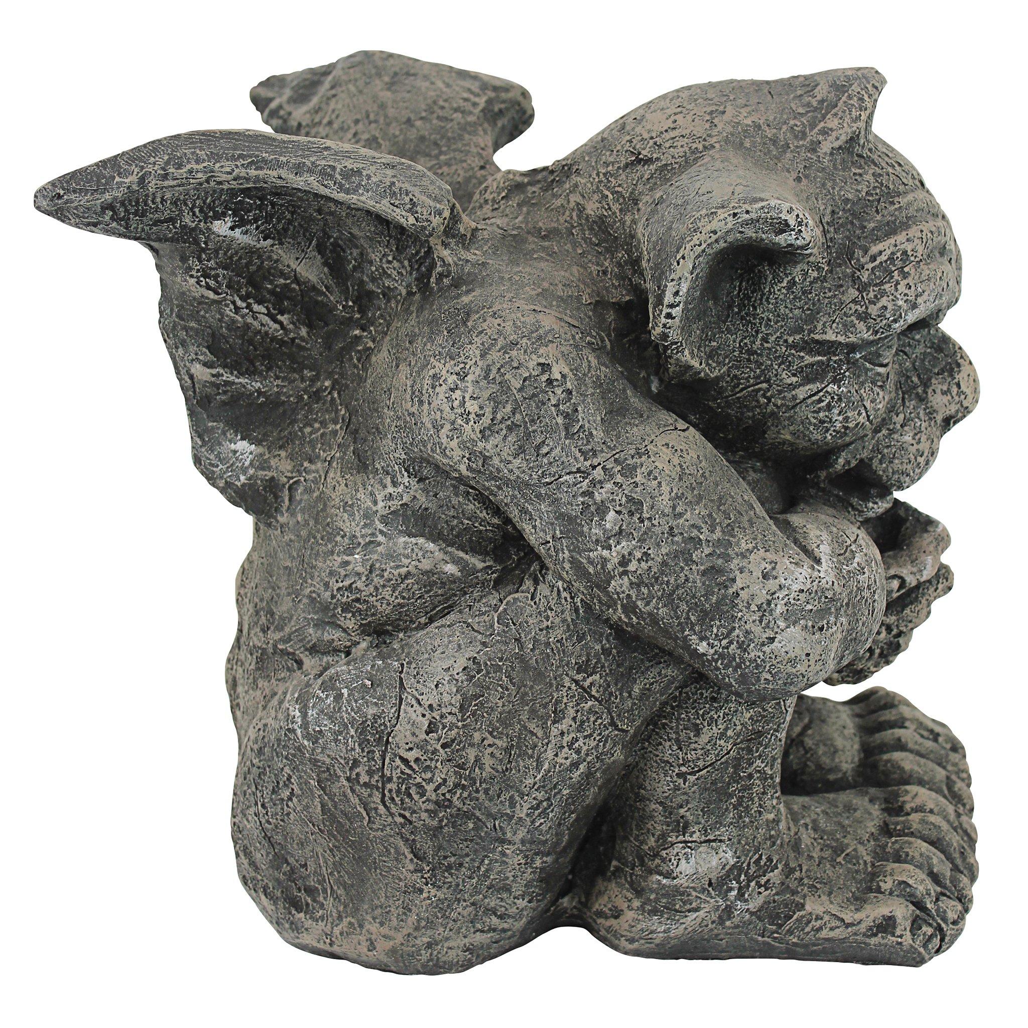 Design Toscano Emmett The Gargoyle Sculpture Gothic Statue, Living Room or Office Decor, Small 10 Inch Tall, Cast Stone Resin, Gray Stone Finish - Image 7