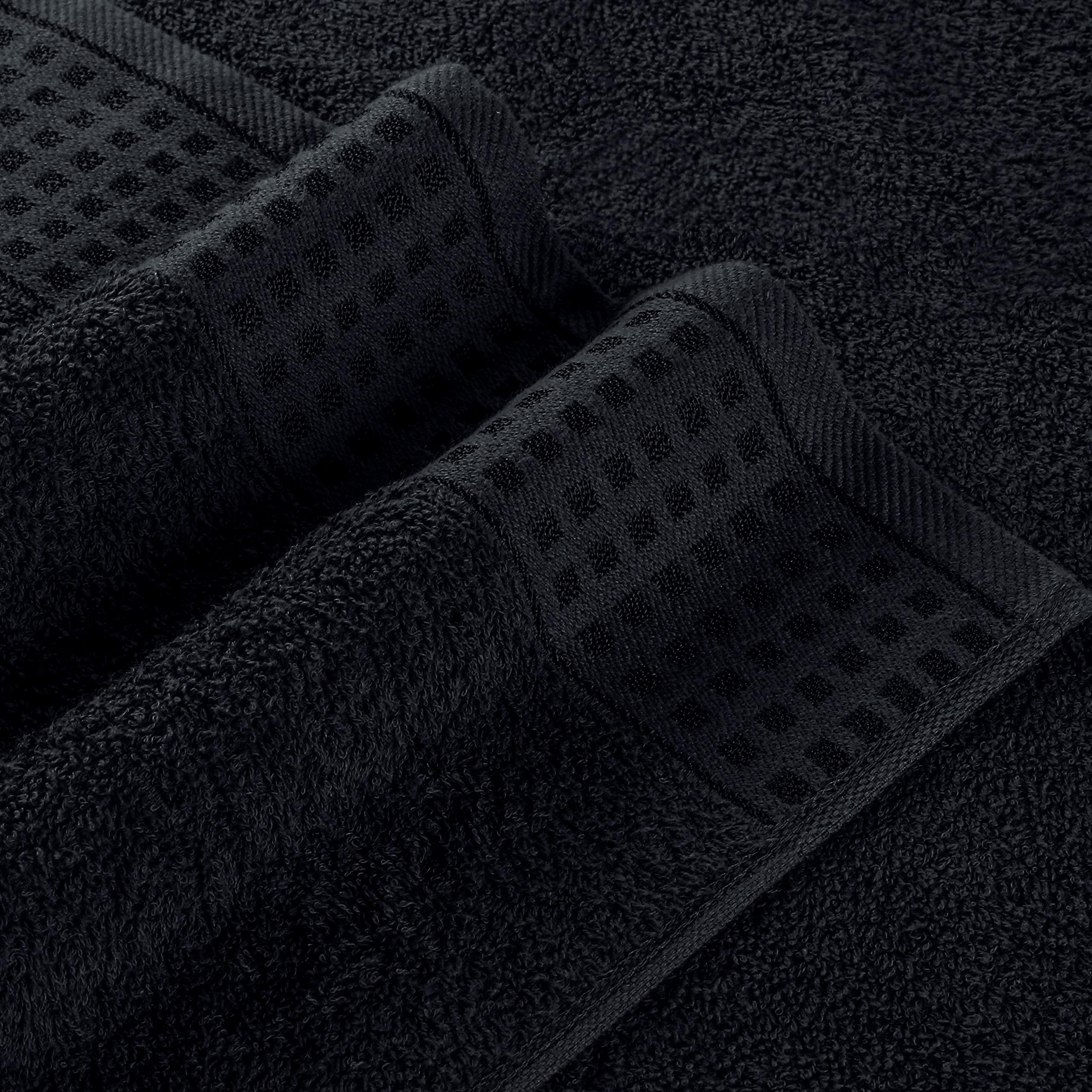 GLAMBURG 100% Cotton 2 Pack Oversized Bath Towel Set 28x55 Inches, Ultra Soft Highly Absorbant Compact Quickdry & Lightweight Large Bath Towels, Ideal for Gym Travel Camp Pool - Black - Image 3