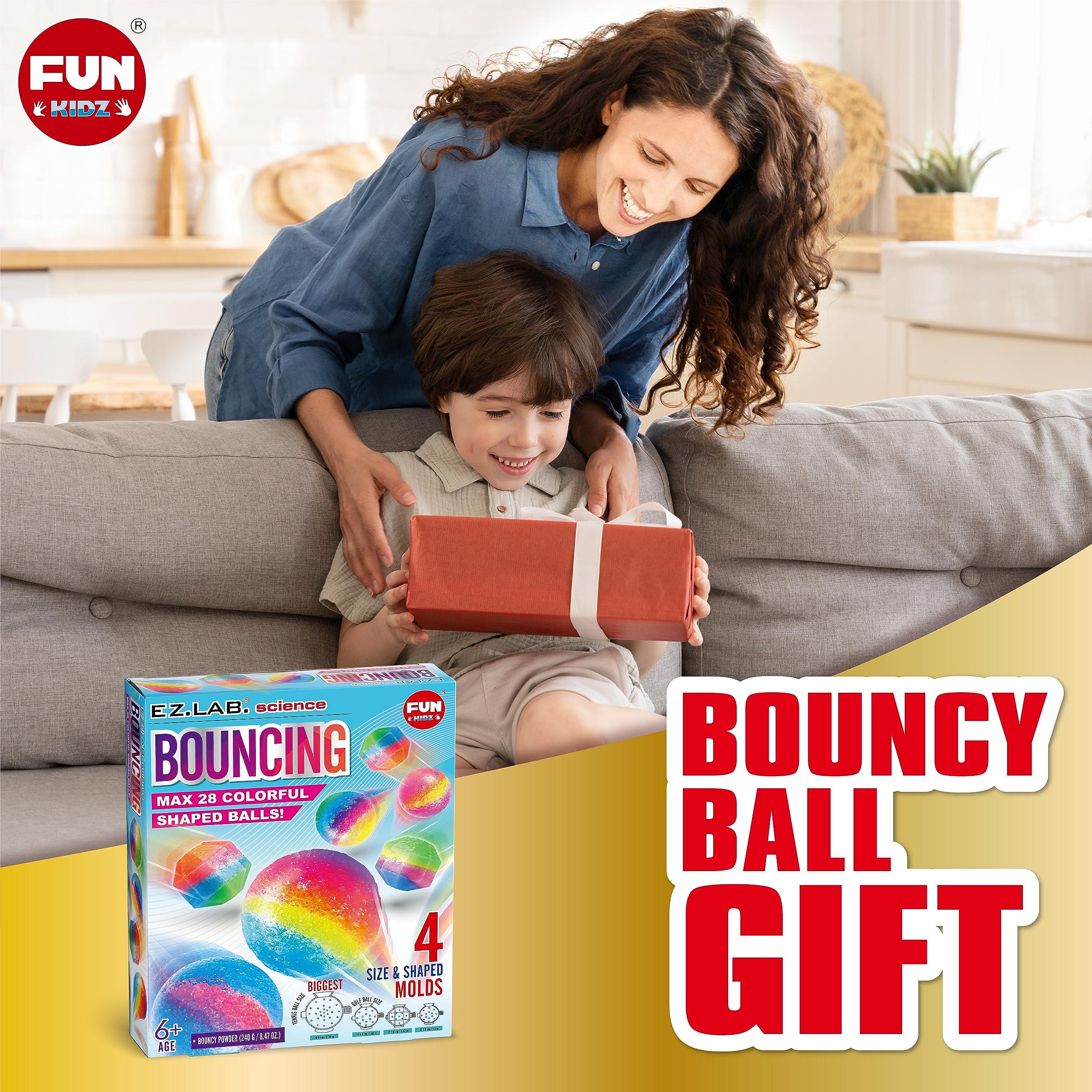 Big Bouncy Ball Kit for Kids, FunKidz DIY Ultimate Magic Bouncy Balls Making Kit Science Craft Projects Birthday Party Activities for Boys Girls Ages 6-12 Includes Tennis Size Ball Model and Powder - Image 8
