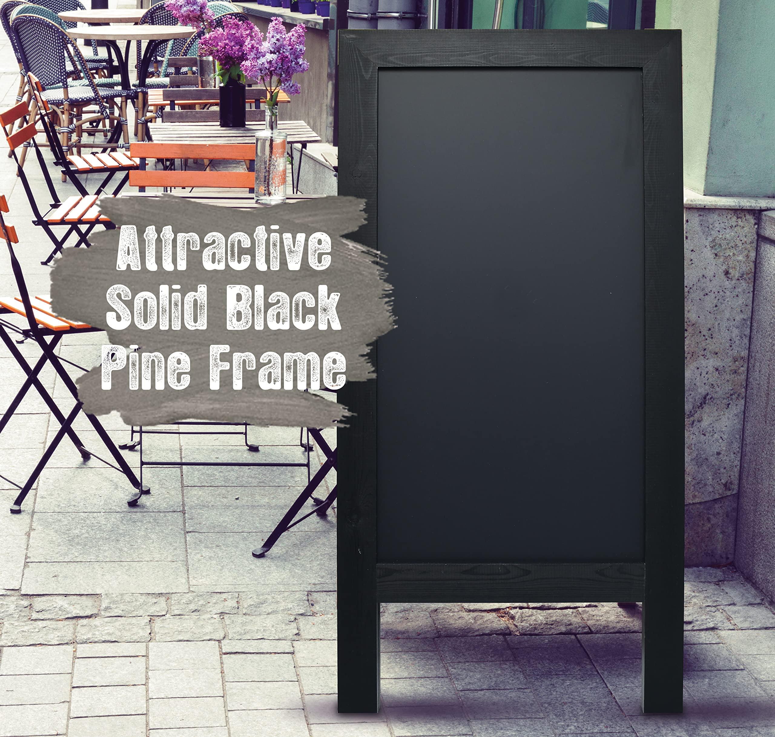 Better Office Products Magnetic A-Frame Chalkboard Sign, Extra Large 20" x 40", Standing Chalkboard Easel, Deluxe Set with Multiple Accessories, Outdoor Sidewalk Sandwich Board Sign,(Black) - Image 6