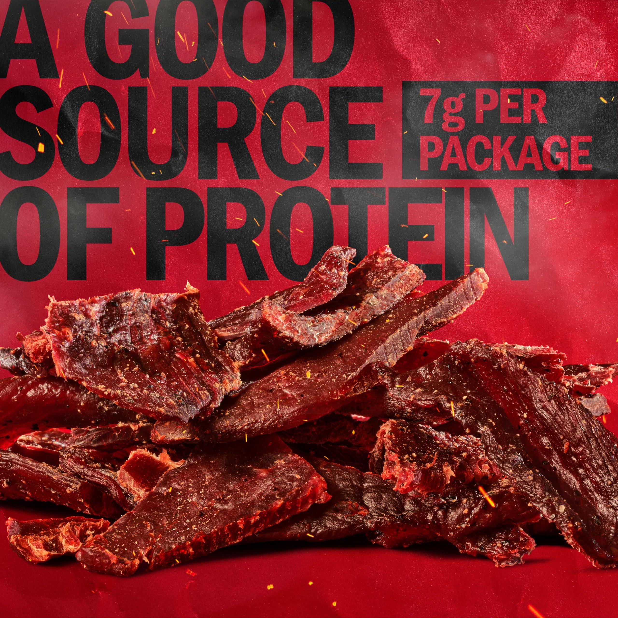 Jack Link's Beef Jerky, Original, Multipack Bags - Flavorful Meat Snacks for Lunches, Ready to Eat Protein Snacks, Individual Packs - 7g of Protein, Made with 100% Beef - 0.625 oz (Pack of 20) - Image 4