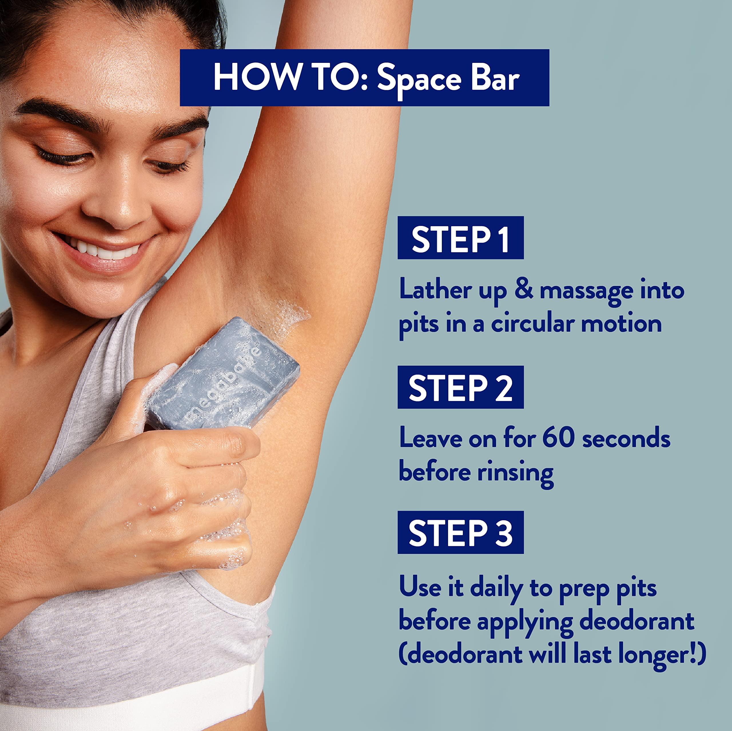 Megababe Underarm Bar Soap - Space Bar | With Detoxifying Charcoal for Odor Control | 3.5 oz - Image 4