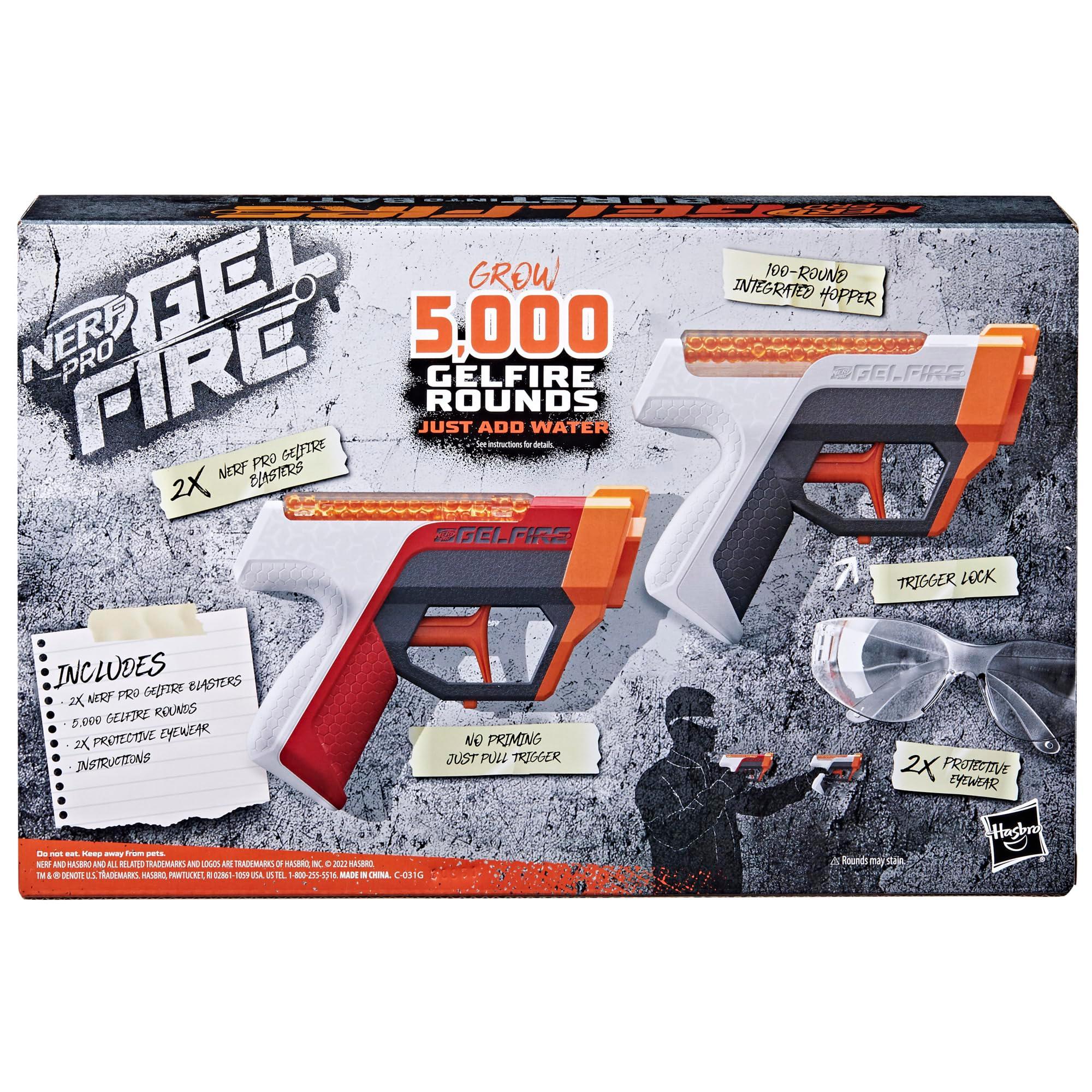 NERF Pro Gelfire Dual Wield Pack, 2 Blasters, No-Prime Firing, 5000 Gelfire Rounds, 2X 100 Round Integrated Hoppers, 2 Eyewear, Ages 14 & Up - Image 12