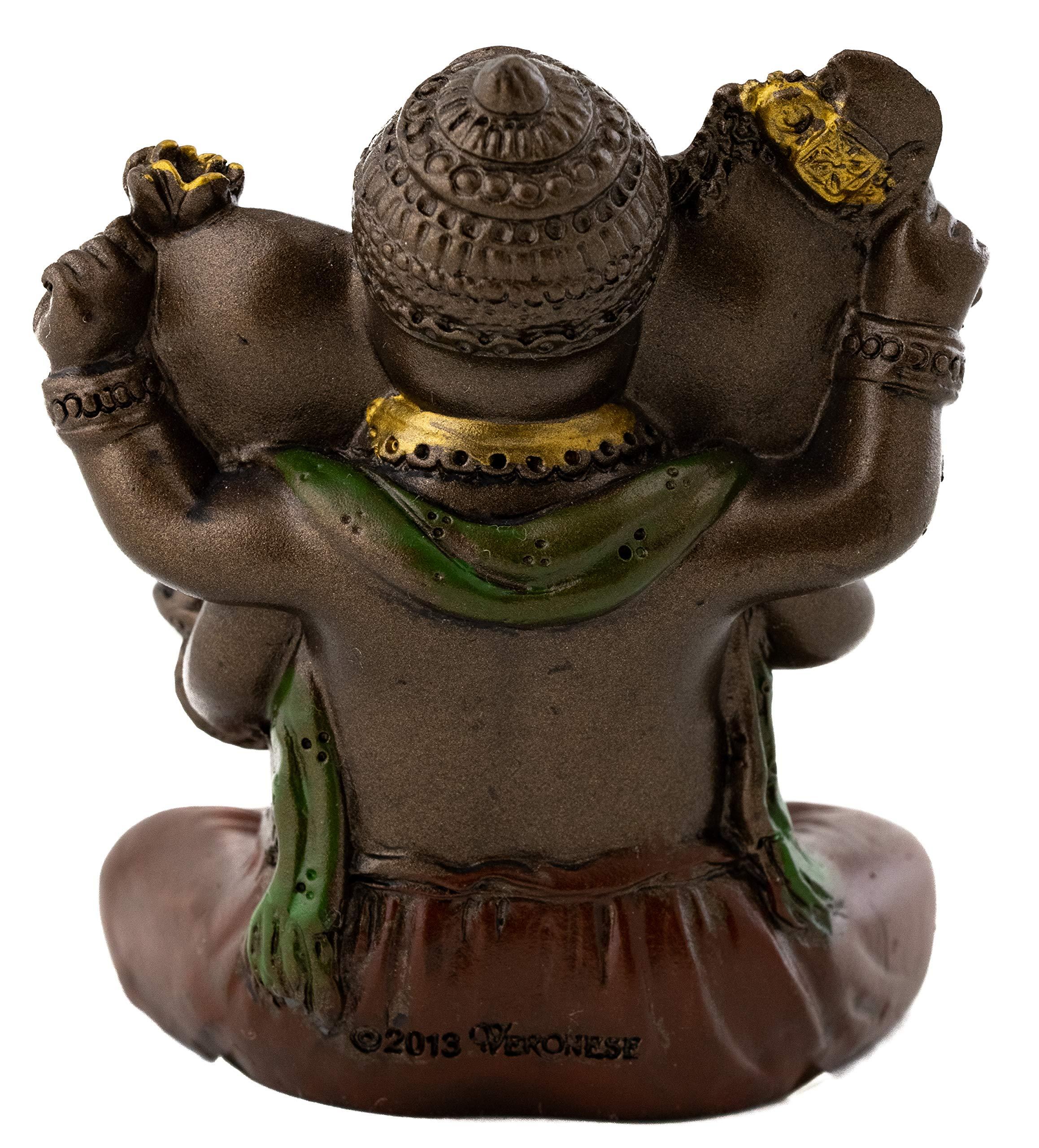 Top Collection Mini Ganesh Statue - Ganesha Lord of Success Sculpture in Premium Cold Cast Bronze with Colored Accents - 2-Inch Collectible New Age Hind God Figurine (Sm. Ganesh) - Image 5