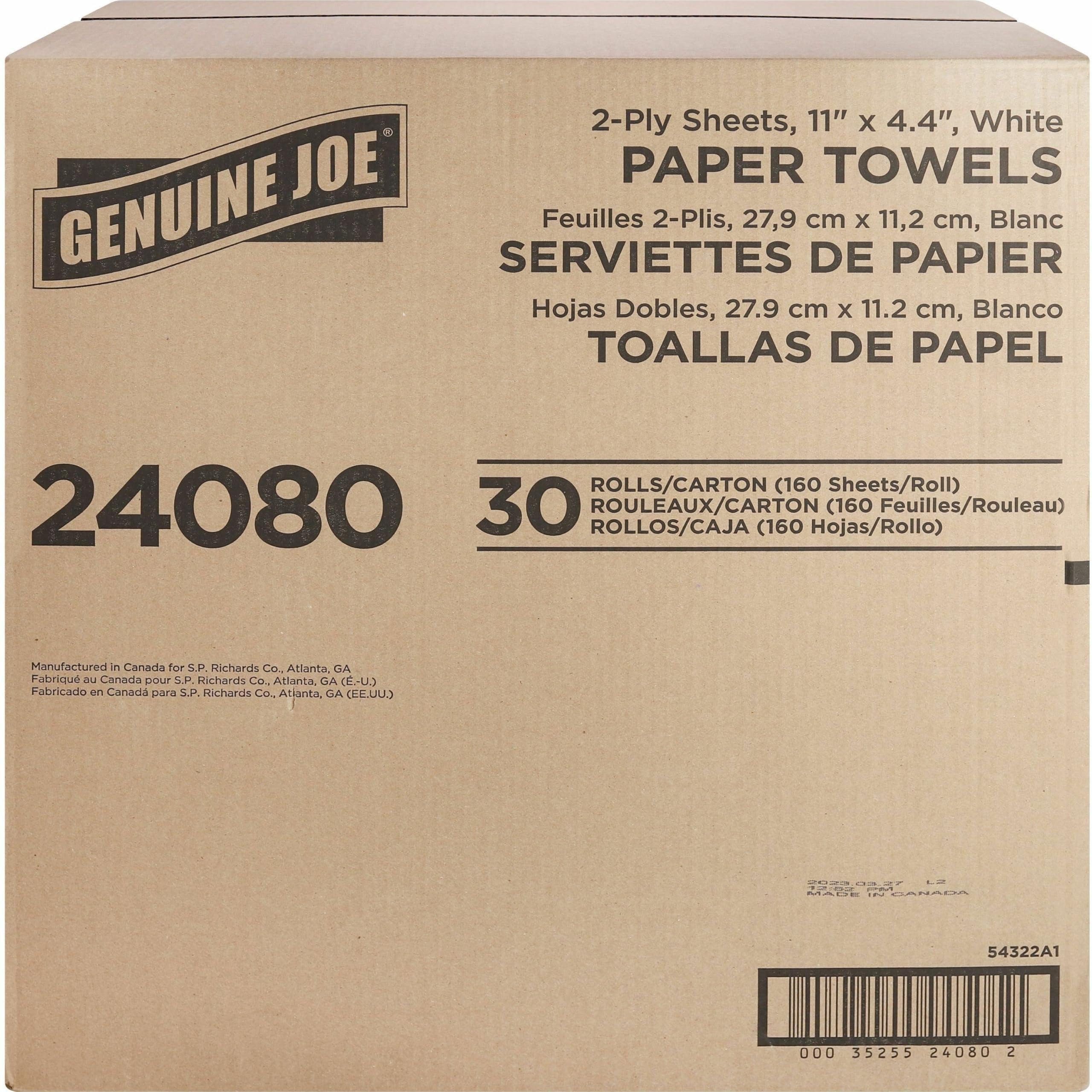Genuine Joe-GJO24080 2-Ply Household Roll Paper Towels (Pack of 30) - WHITE - Image 2