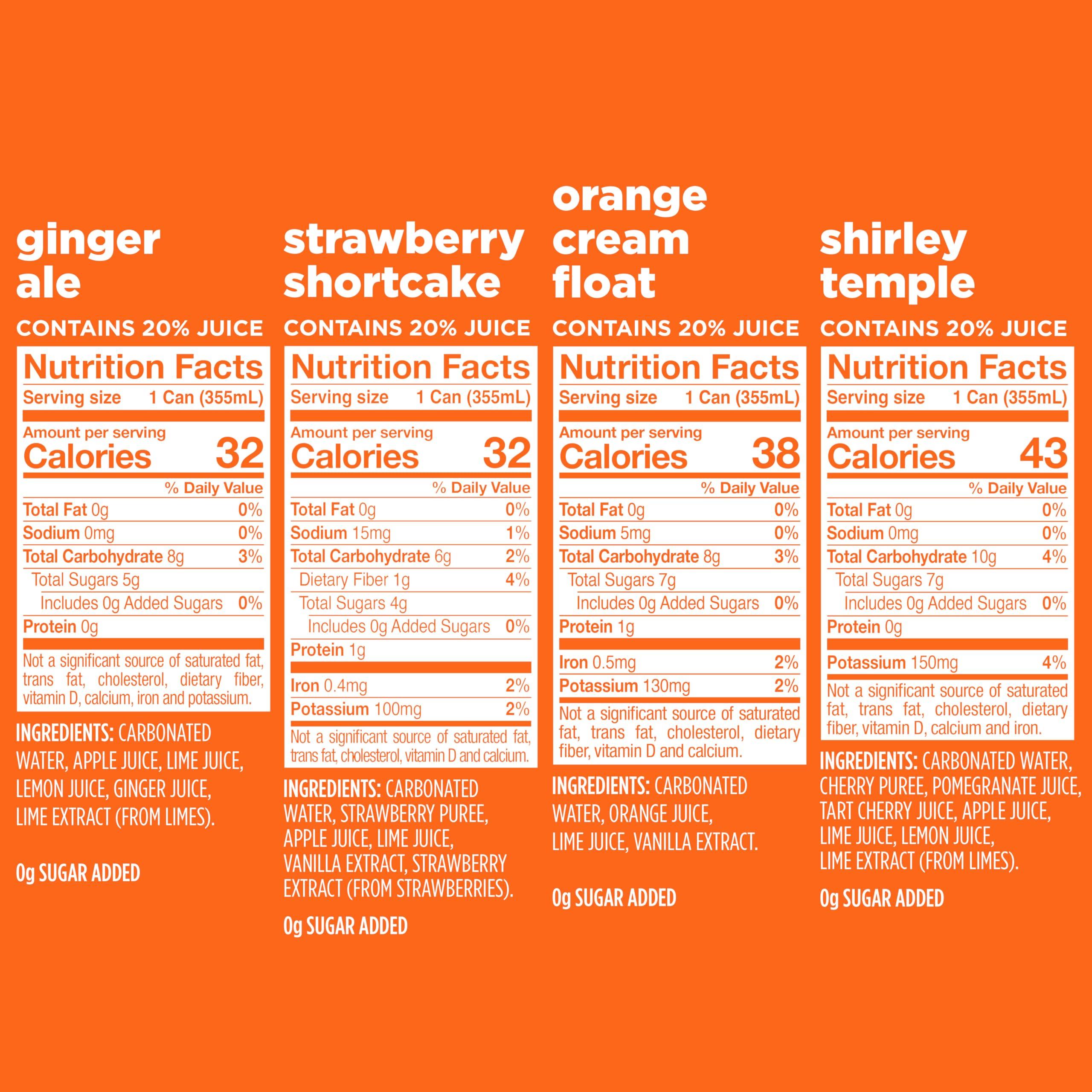Spindrift Soda Variety Pack with Real Squeezed Fruit 12 Pack Case - Image 2