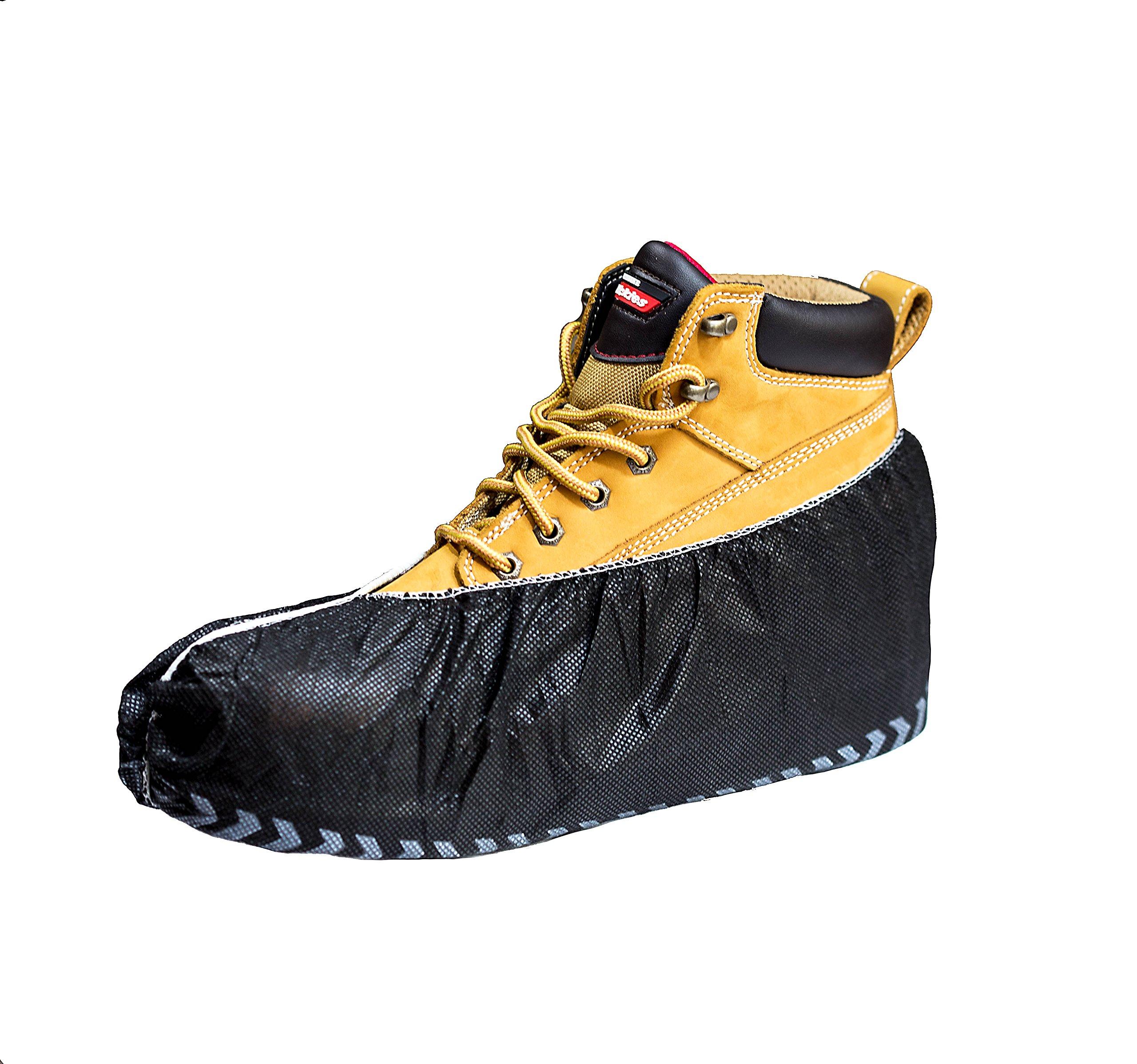 Shoecoverz Brand Black Industrial Disposable Shoe Covers for Men and Women Extra Thick 45 GSM Material Workman Booties Extra Large 100 Pack - Image 4