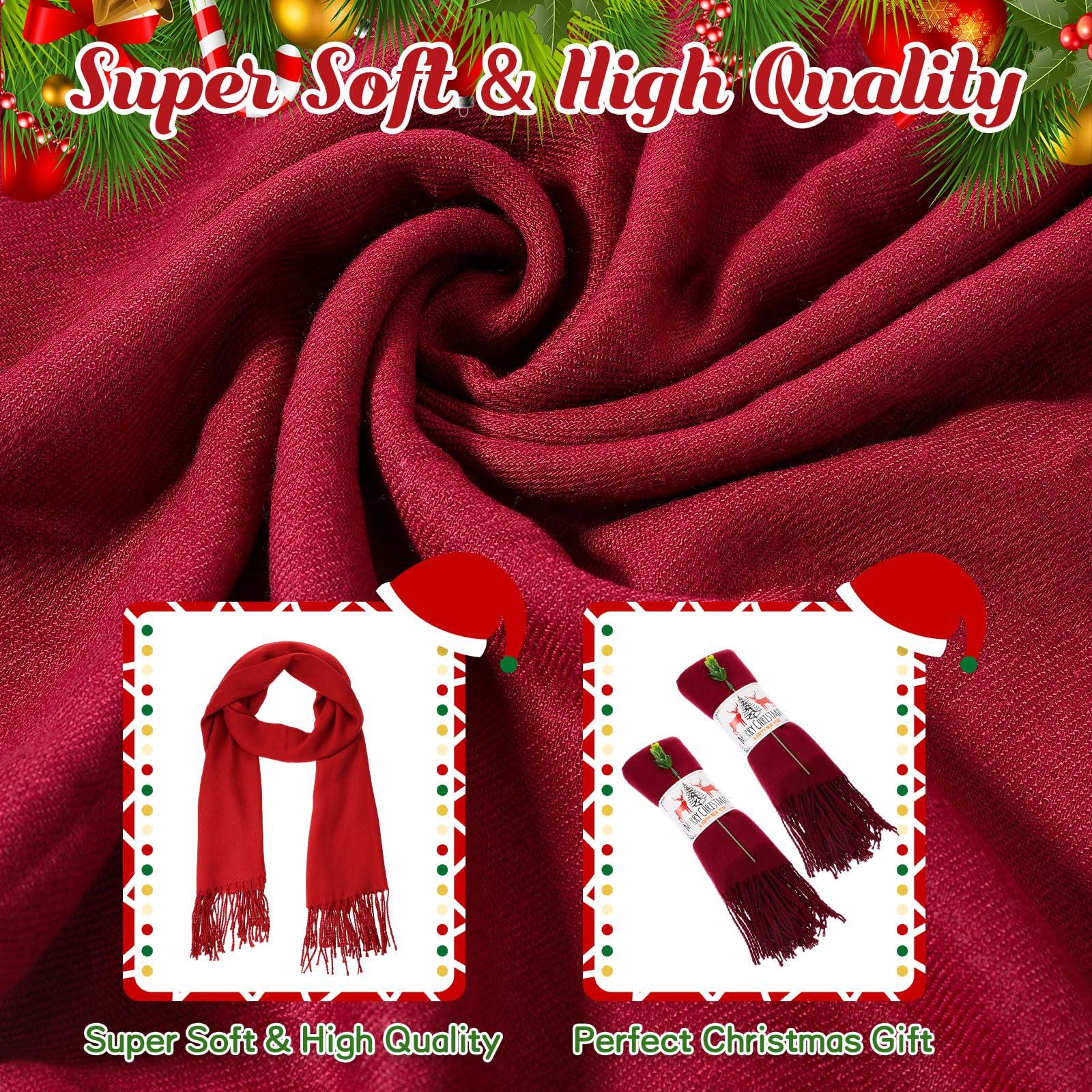 Shinymoon 16 Sets Christmas Scarf Bulk Pashmina Shawls and Wraps Women Cashmere Christmas Favors - Image 3