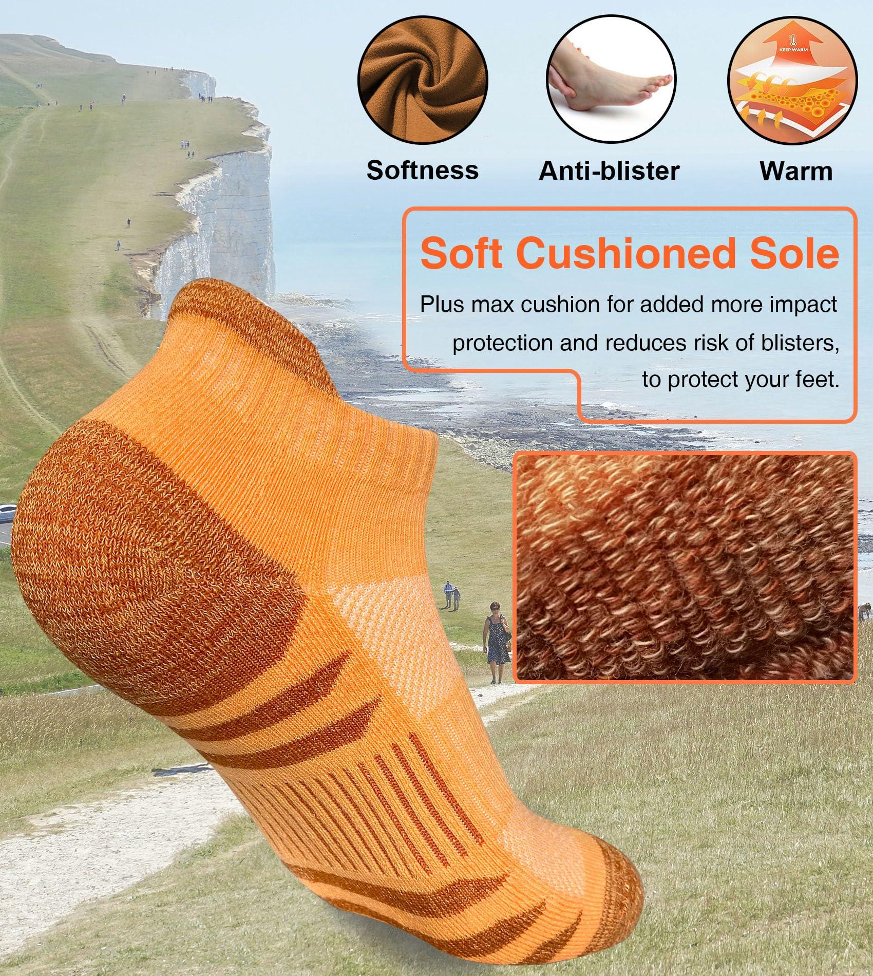 Heyoboy Womens Ankle Anti-blister Thick Cushioned Wicking Odor Resist Athletic Running Socks 5 Pairs - Image 2