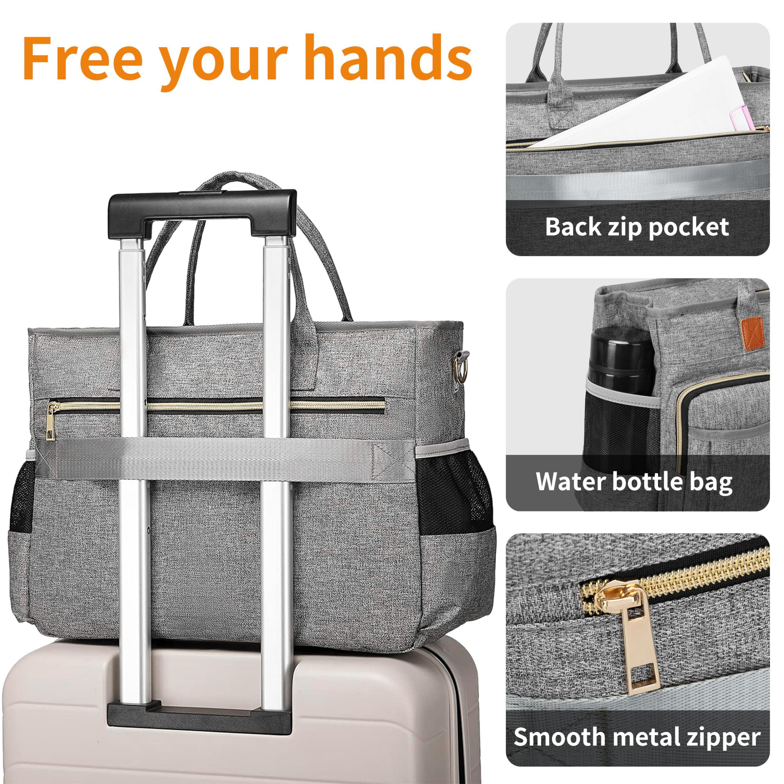 Rabjen Nurse Tote Bag for Work with Padded 15.6” Laptop Sleeve, Medical Supplies Shoulder Bag for Home Health Care - Image 5