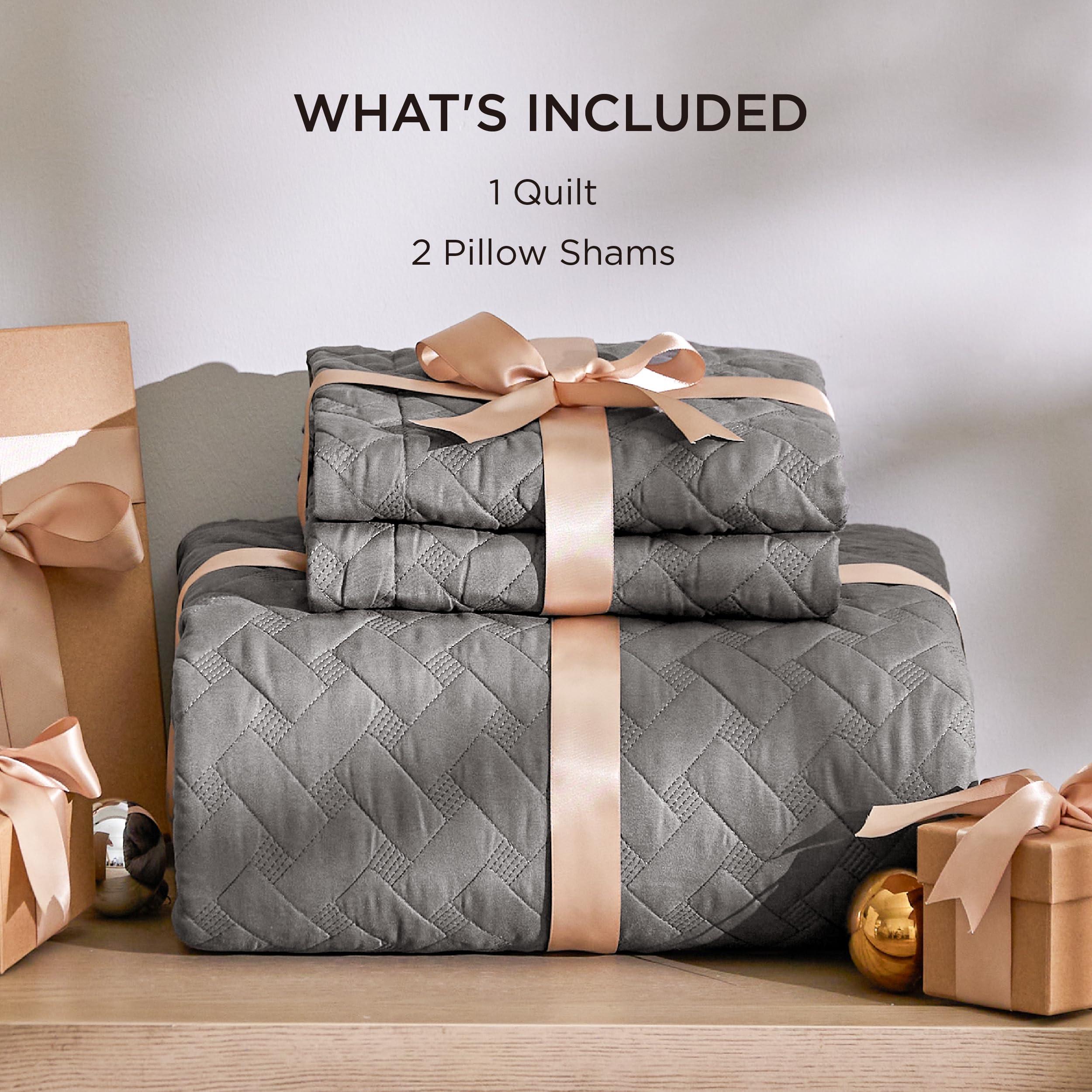 Bedsure Quilts Queen Size - Grey Bedspreads Queen Size with Basket Weave Pattern, Soft Quilt Bedding, Lightweight Comforter Coverlet for All Seasons (90" x 96") - Image 7