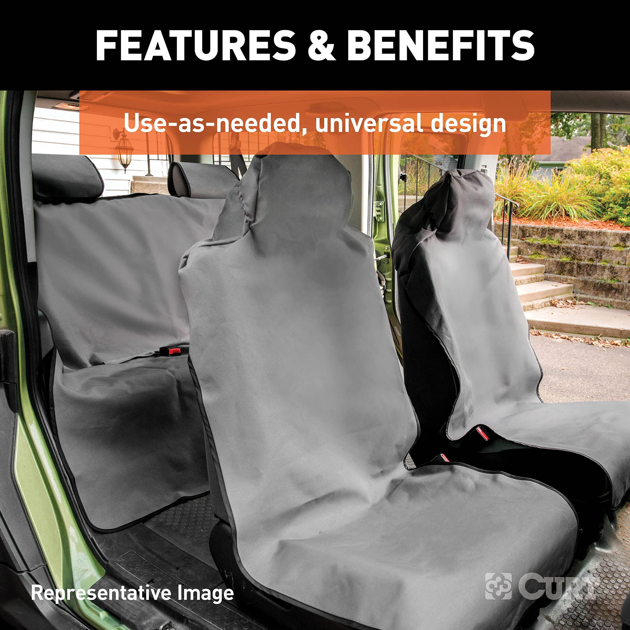 CURT 18501 Seat Defender 58-Inch x 23-Inch Black Waterproof Universal Bucket Car Seat Cover Protector - Image 4